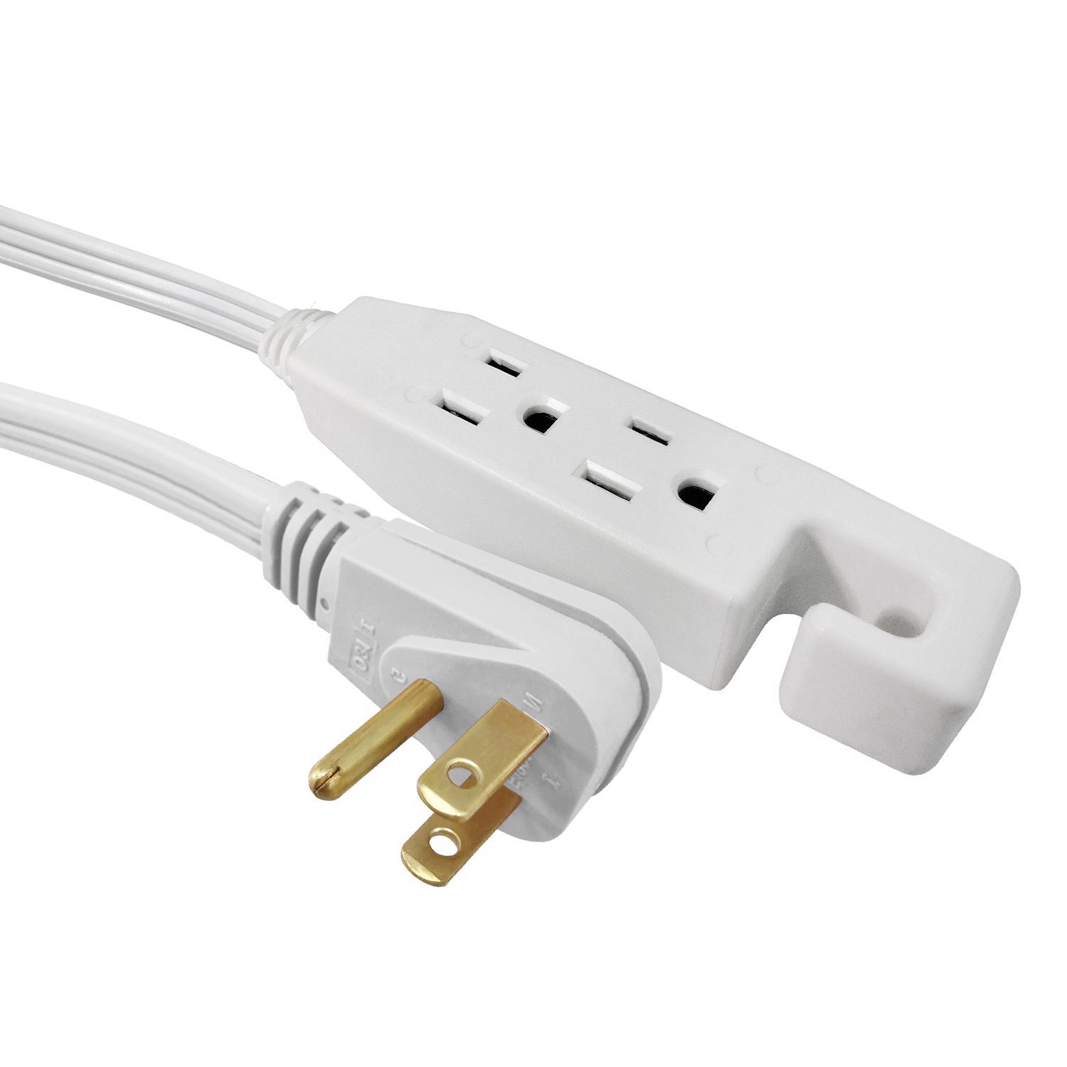 Ace Indoor 6 ft. L White Extension Cord 16/3 SPT-3