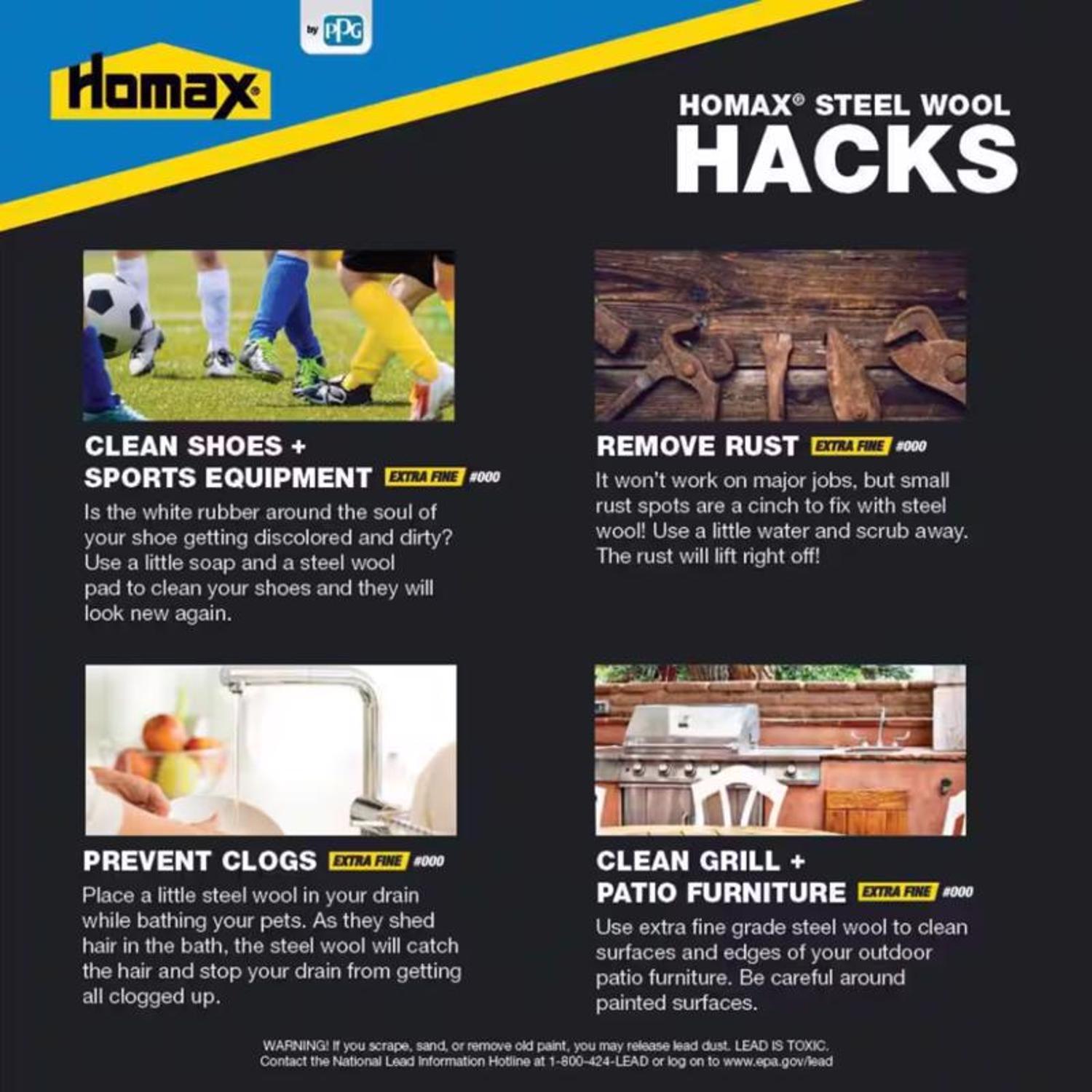 Rhodes American 1 Grade Medium Steel Wool Pad 12 pk