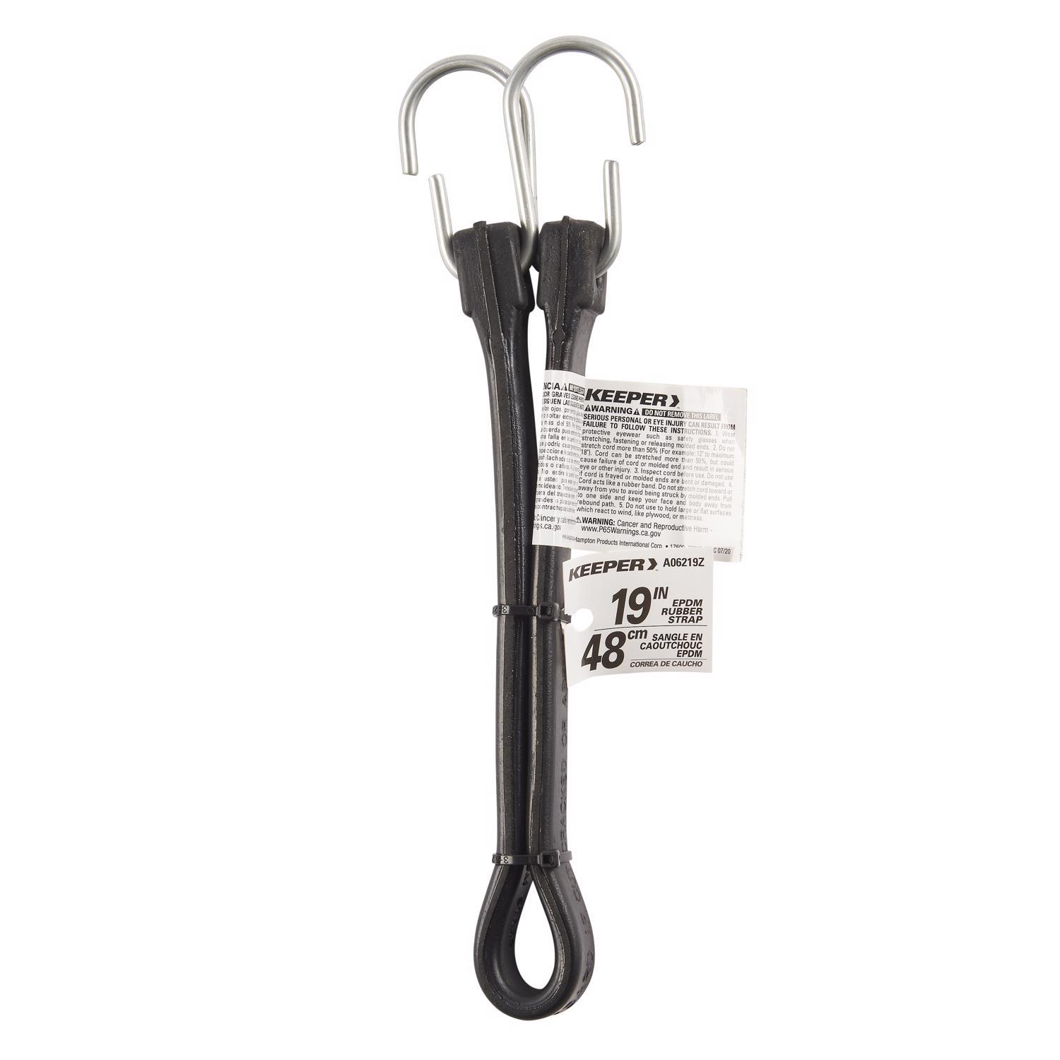 Keeper Black Tarp Strap 19 in. L 1 pk