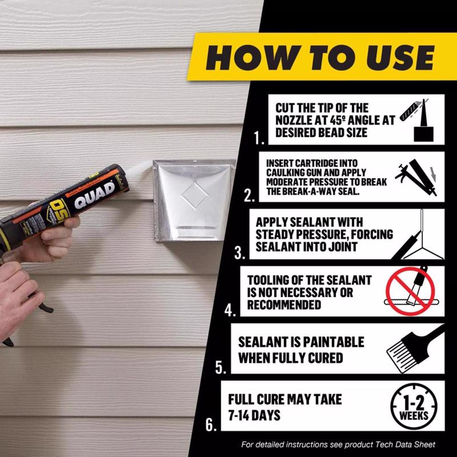 OSI Quad Gray Elastomeric Polymers Door/Siding/ Window Sealant 10 oz