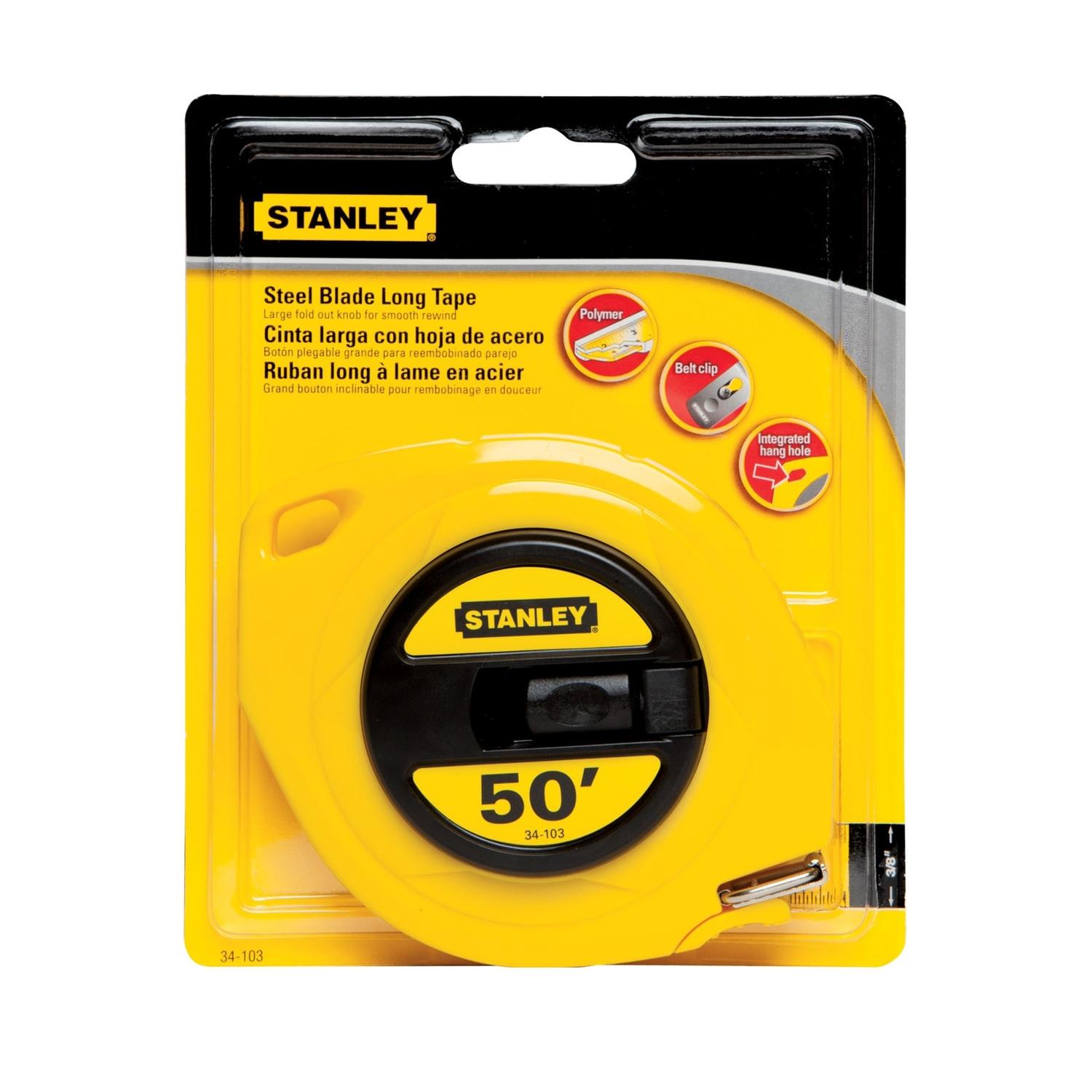 Stanley 50 ft. L X 0.38 in. W Closed Reel Long Tape Measure 1 pk
