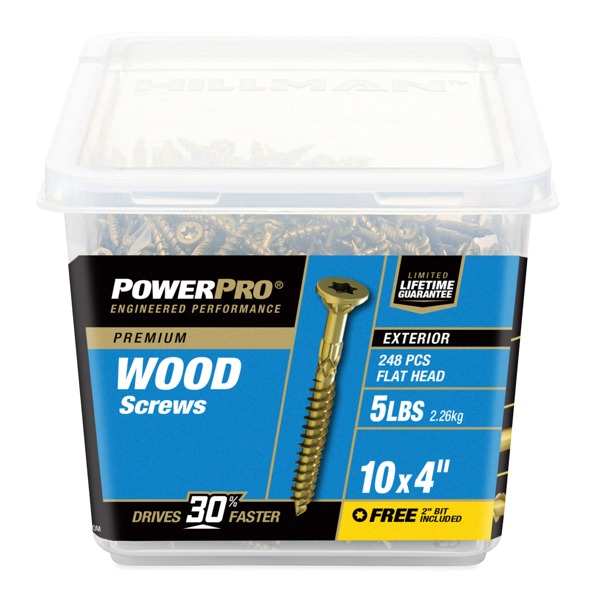 Power Pro Premium Exterior Wood Screws (#10 x 4 in.) - 248 pc