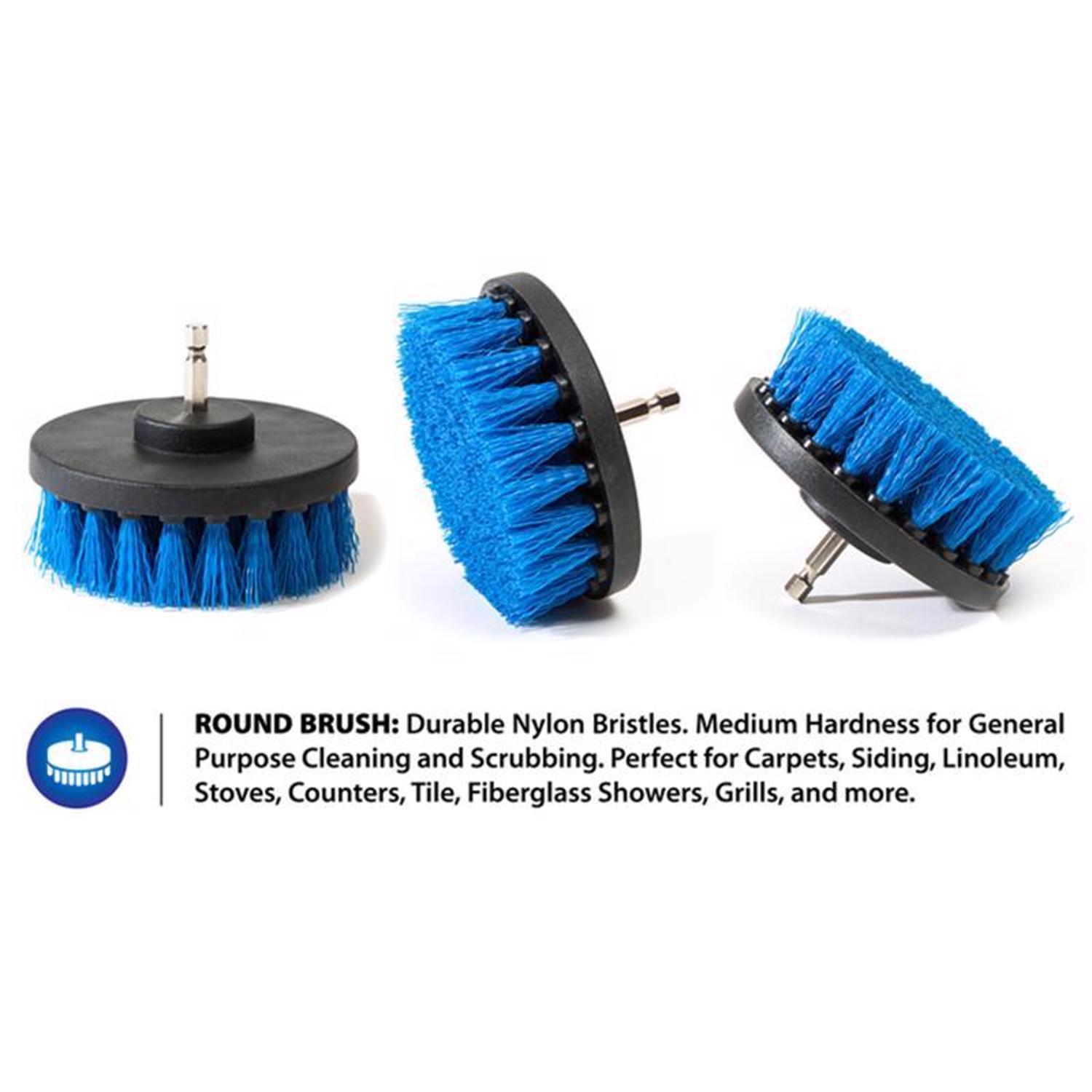 RevoClean 4 in. W Soft/Medium Bristle Metal Handle Drill Brush Set