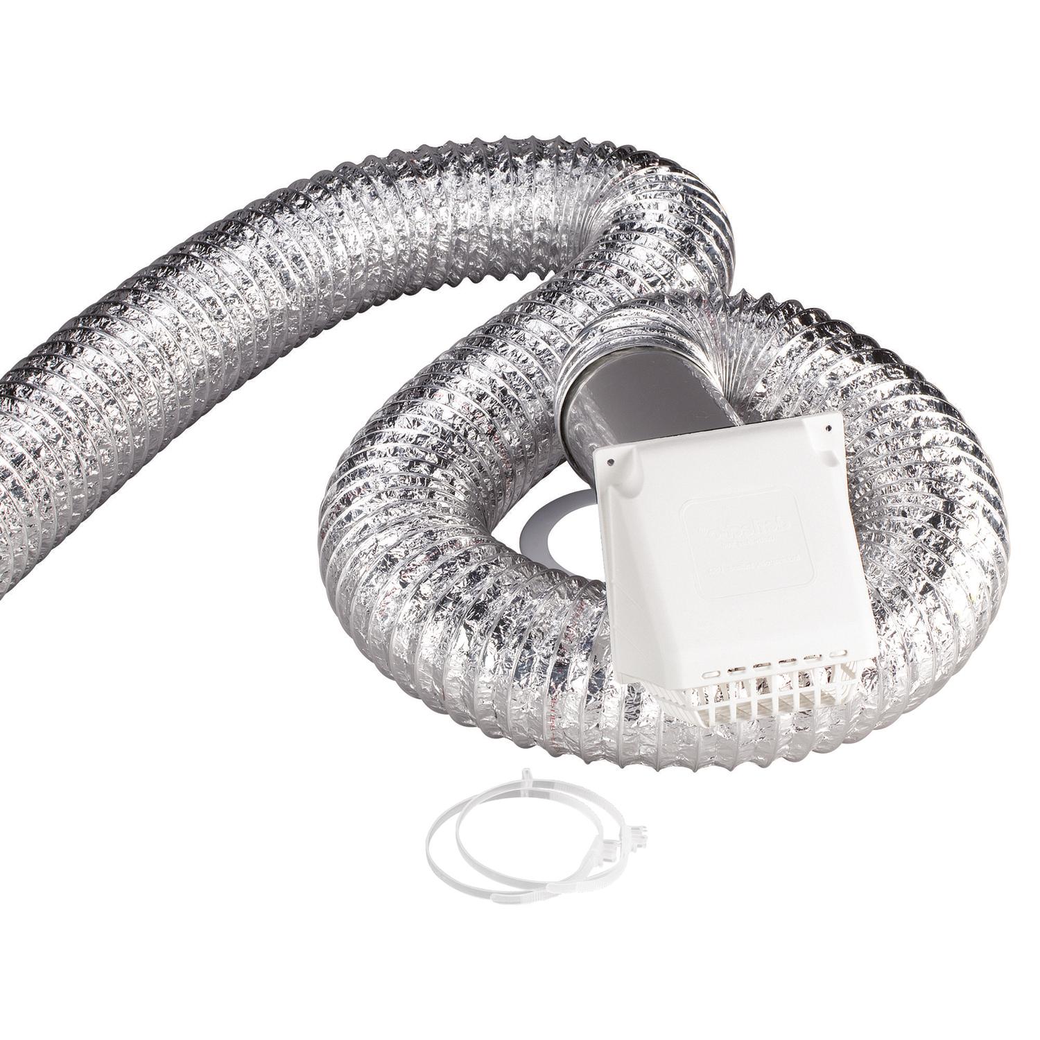 Ace 96 in. L X 4 in. D Silver/White Aluminum Dryer Vent Kit