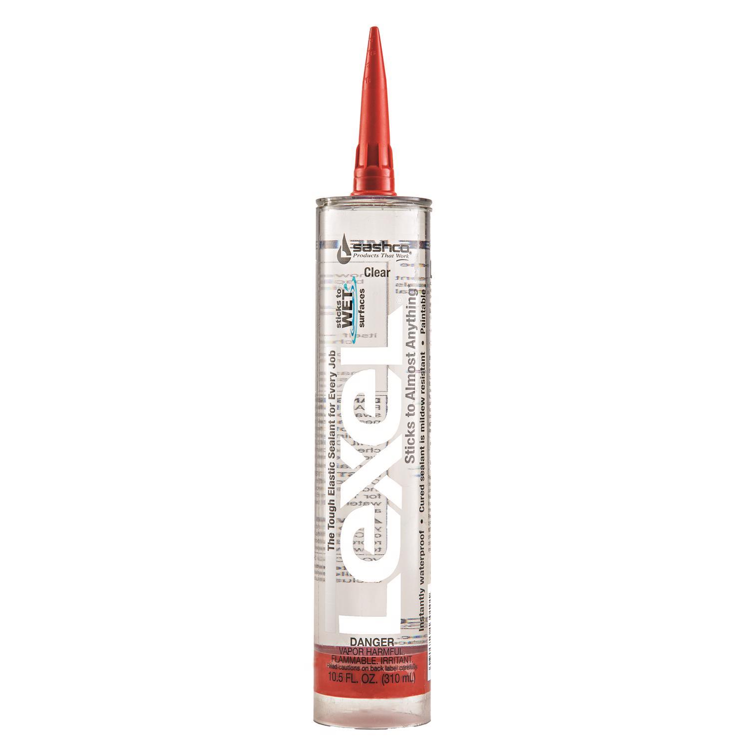 Sashco Lexel Clear Synthetic Rubber All Purpose Caulk 10.5 oz