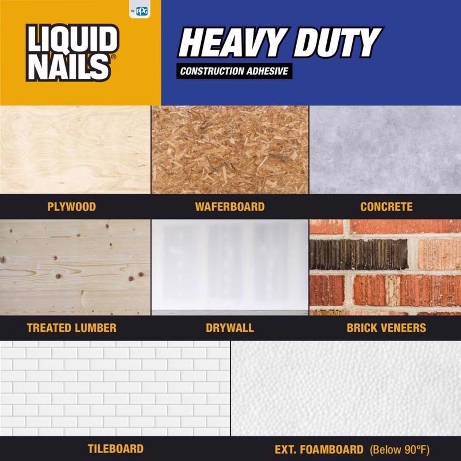 Liquid Nails Heavy Duty Solvent Based Construction Adhesive 10 oz
