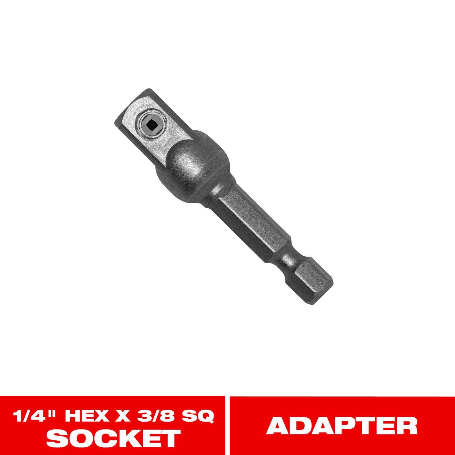 Diablo 2 in. L X 3/8 in. drive X 1/4 in. Square to Hex Socket Adapter 1 pc