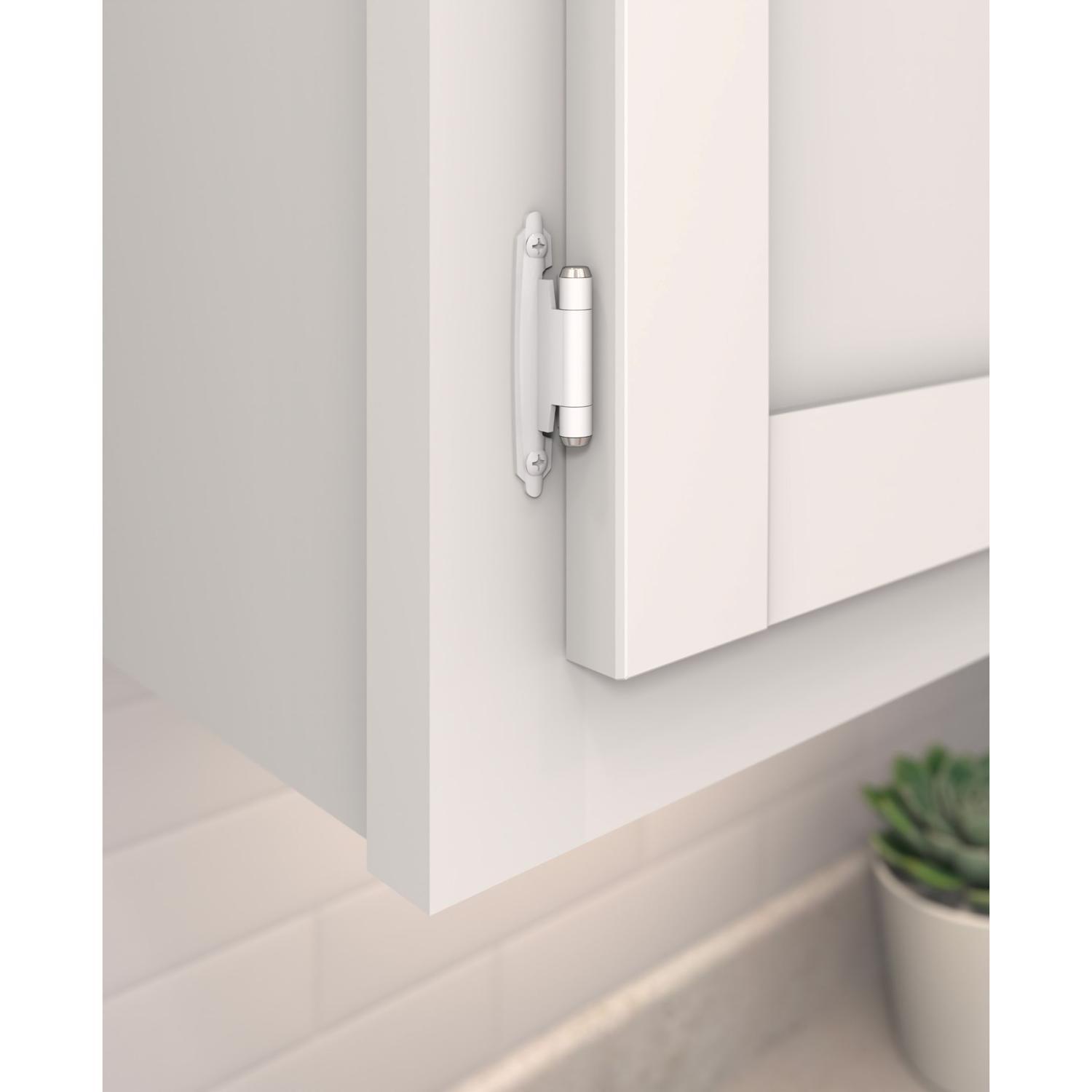 Amerock 2-15/79 in. W X 2-3/4 in. L White Steel Self-Closing Hinge 2 pk
