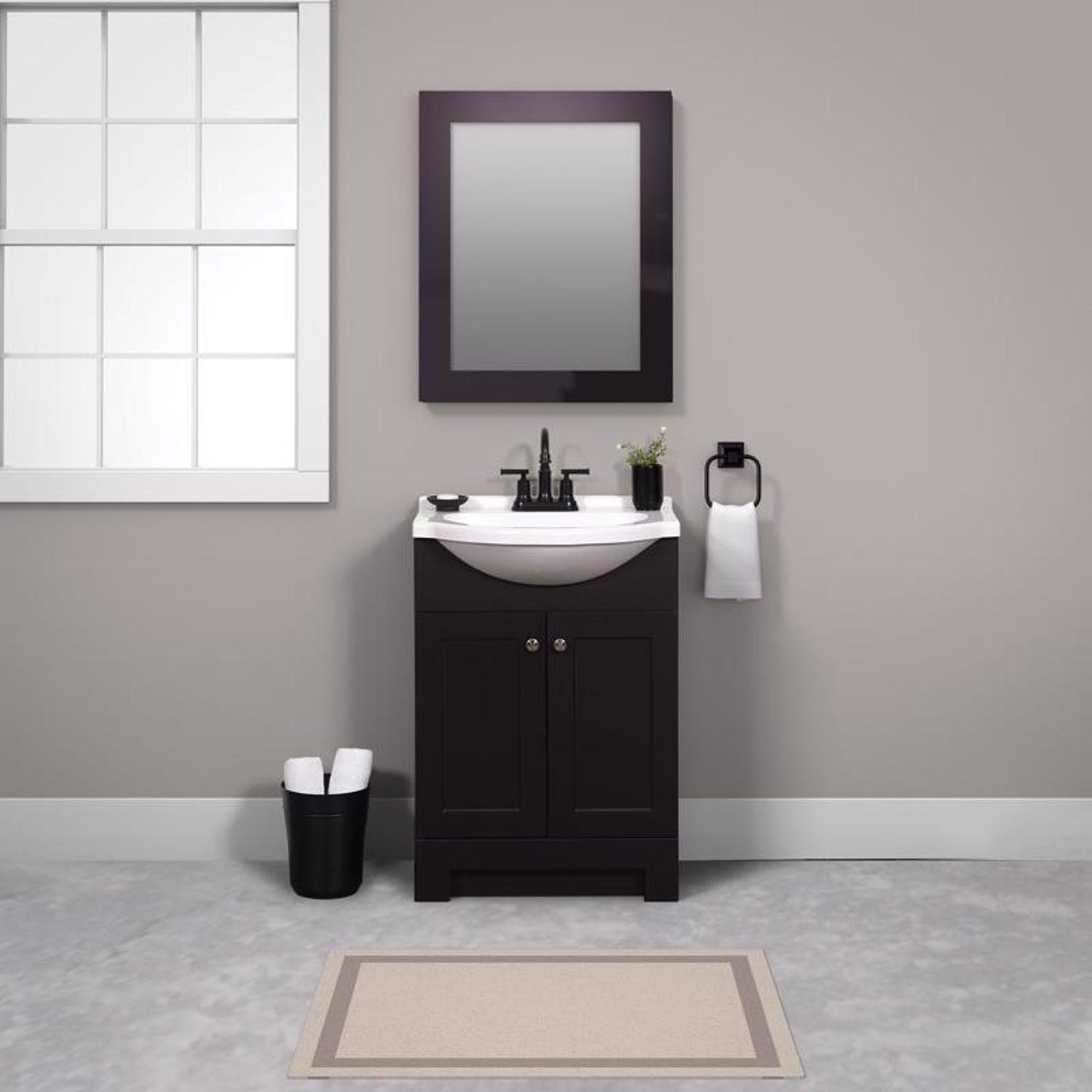 Zenna Home Single Espresso Bathroom Vanity 24 in. W X 16 in. D X 35.5 in. H