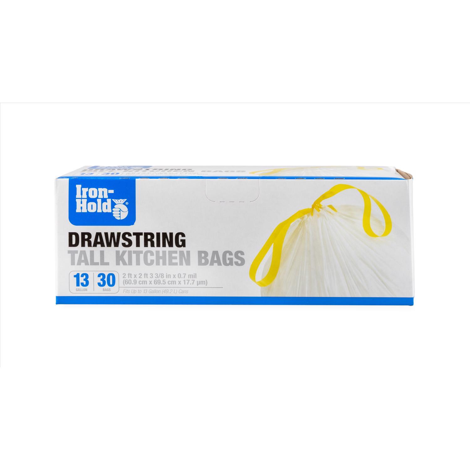 Iron-Hold 13 gal No Scent Scent Tall Kitchen Bags Drawstring 30 pk 0.7 mil