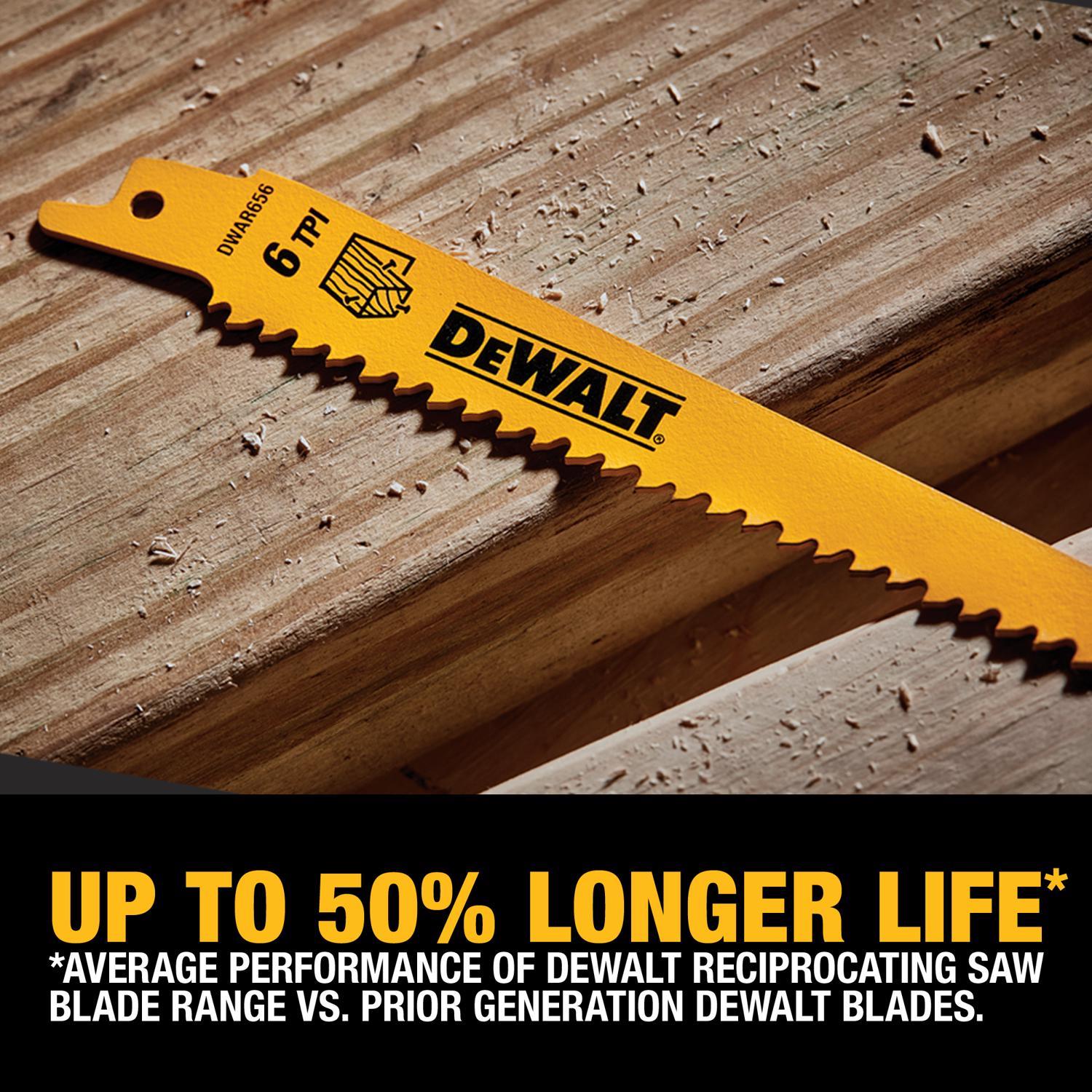 DEWALT Bi-Metal Reciprocating Saw Blade Set Multi TPI 6 pc