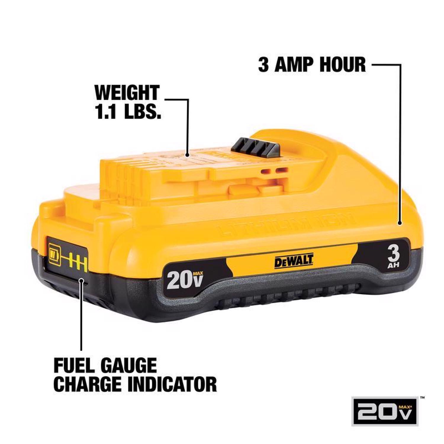 DeWalt 20V MAX DCB230 3 Ah Lithium-Ion Compact Battery 1 pc