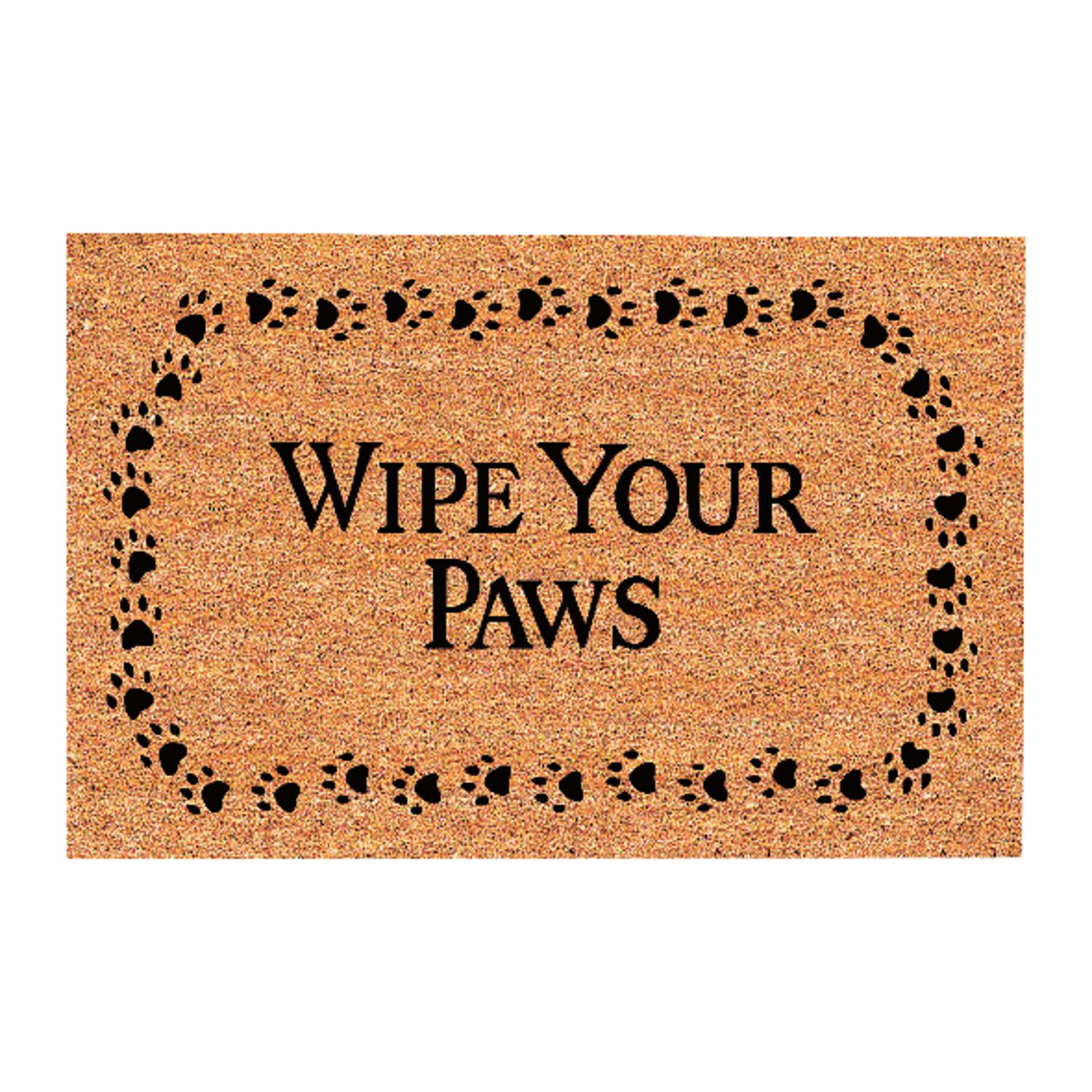 DeCoir 30 in. W X 18 in. L Tan/Black Wipe Your Paws Coir Door Mat