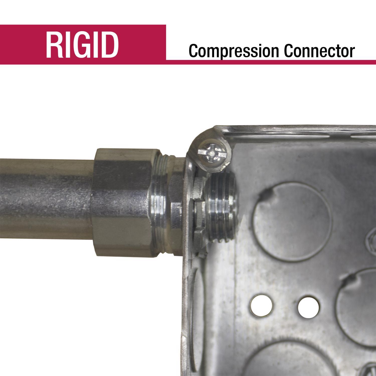 Sigma Engineered Solutions ProConnex 1/2 in. D Zinc-Plated Steel Compression Connector For Rigid/IMC