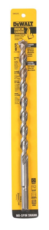 DEWALT Pilot Point 5/8 in. X 12 in. L Carbide Tipped Percussion Drill Bit 3-Flat Shank 1 pc