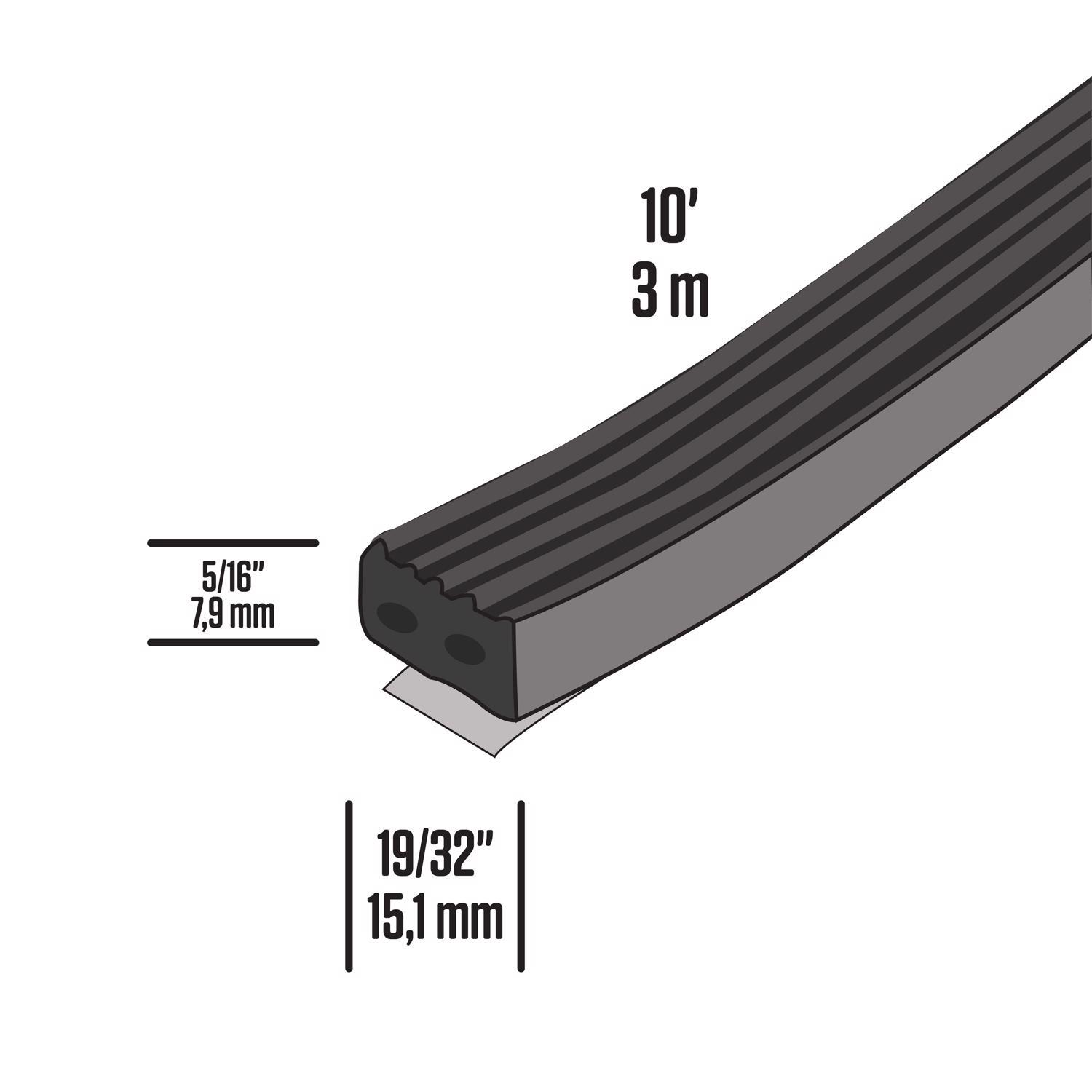 M-D Building Products Black EPDM Rubber Foam Weatherstrip For Auto and Marine 120 in. L X 0.31 in.