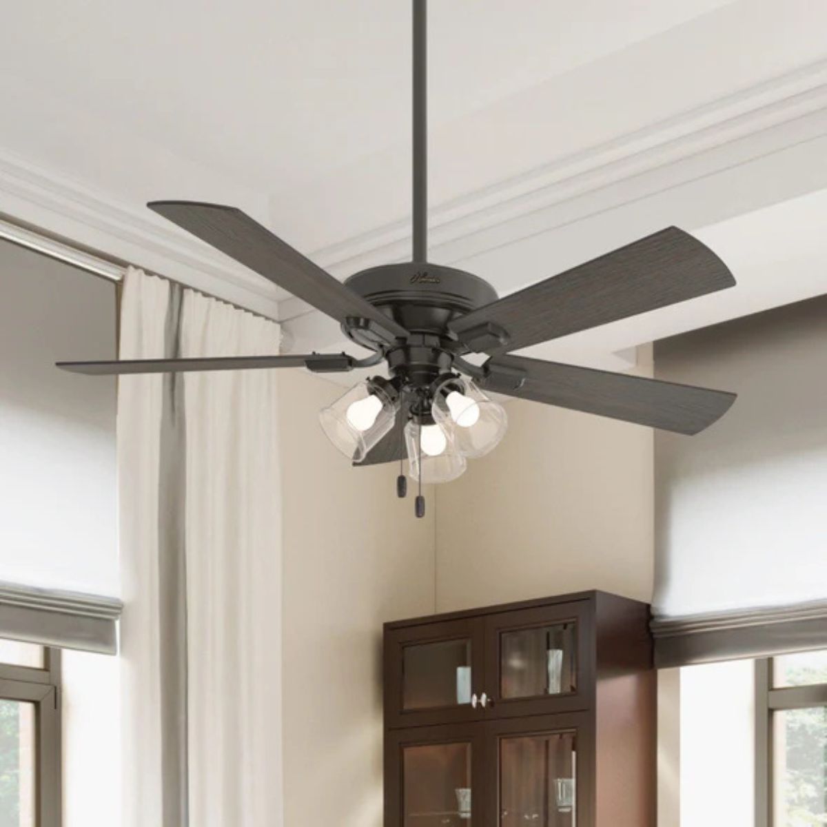 Hunter Crestfield 52 in. Bronze with 3 LED Indoor Ceiling Fan
