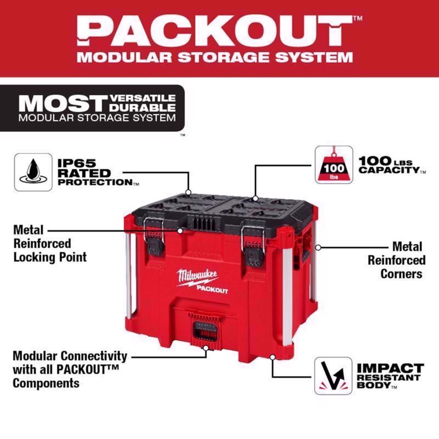Milwaukee Packout 22 in. XL Tool Box Black/Red