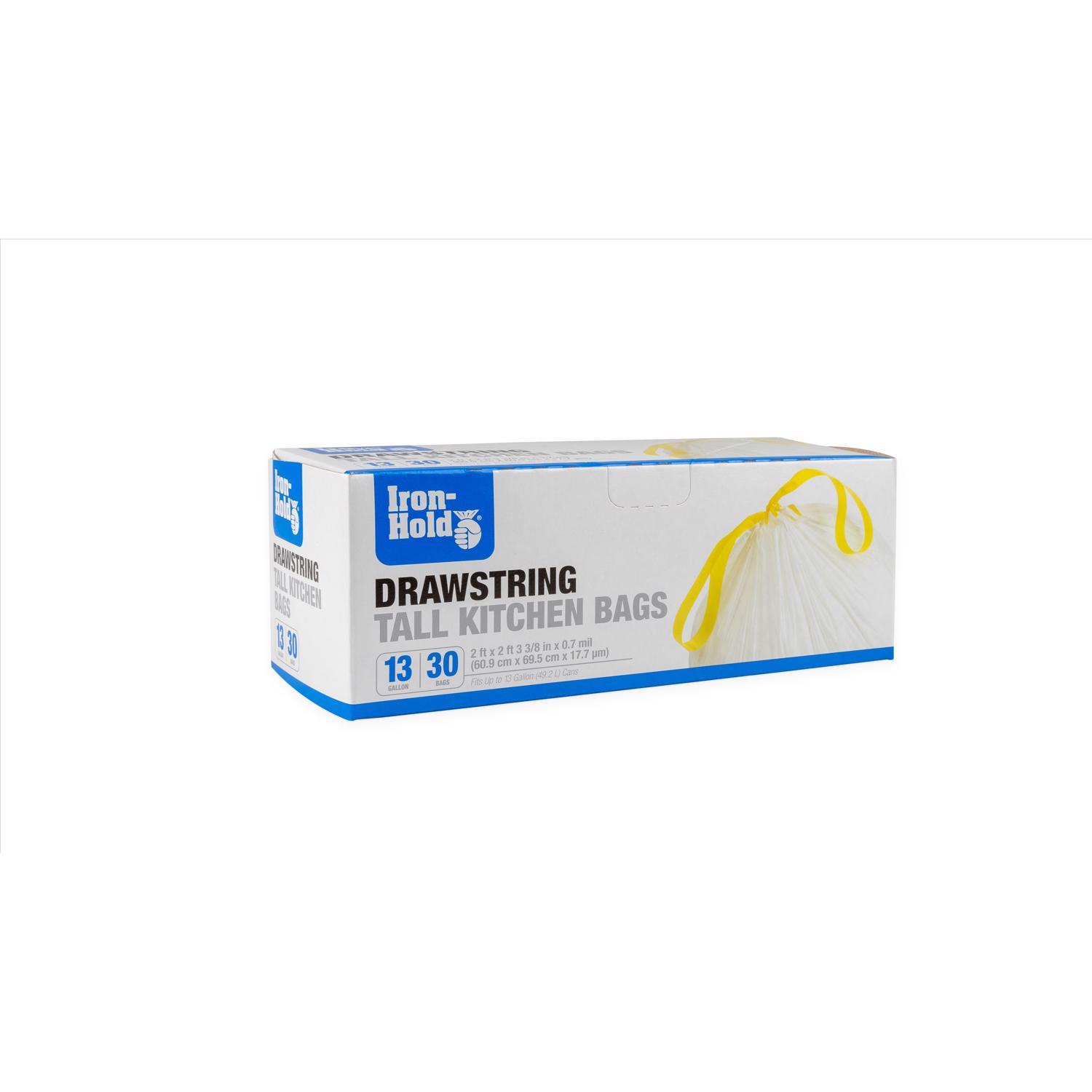Iron-Hold 13 gal No Scent Scent Tall Kitchen Bags Drawstring 30 pk 0.7 mil