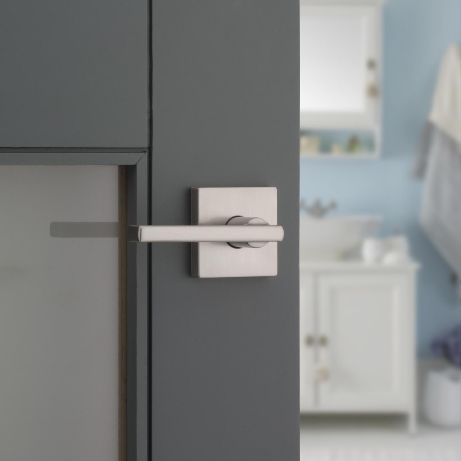 Kwikset SmartKey Halifax Satin Nickel Entry Lockset KW1 1-3/4 in.