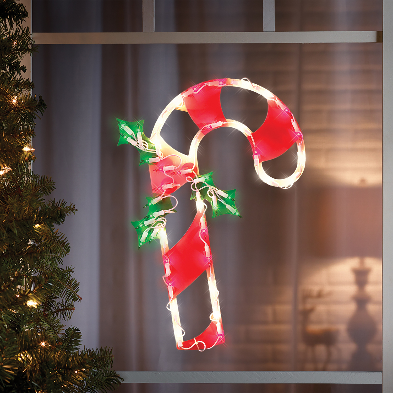 IG Design Green/Red/White Candy Canes Indoor Christmas Decor 17 in.
