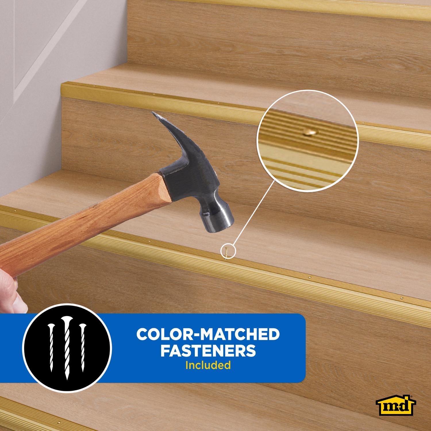 M-D Building Products 1.125 in. H X 1.125 in. W X 72 in. L Satin Brass Aluminum Stair Edge