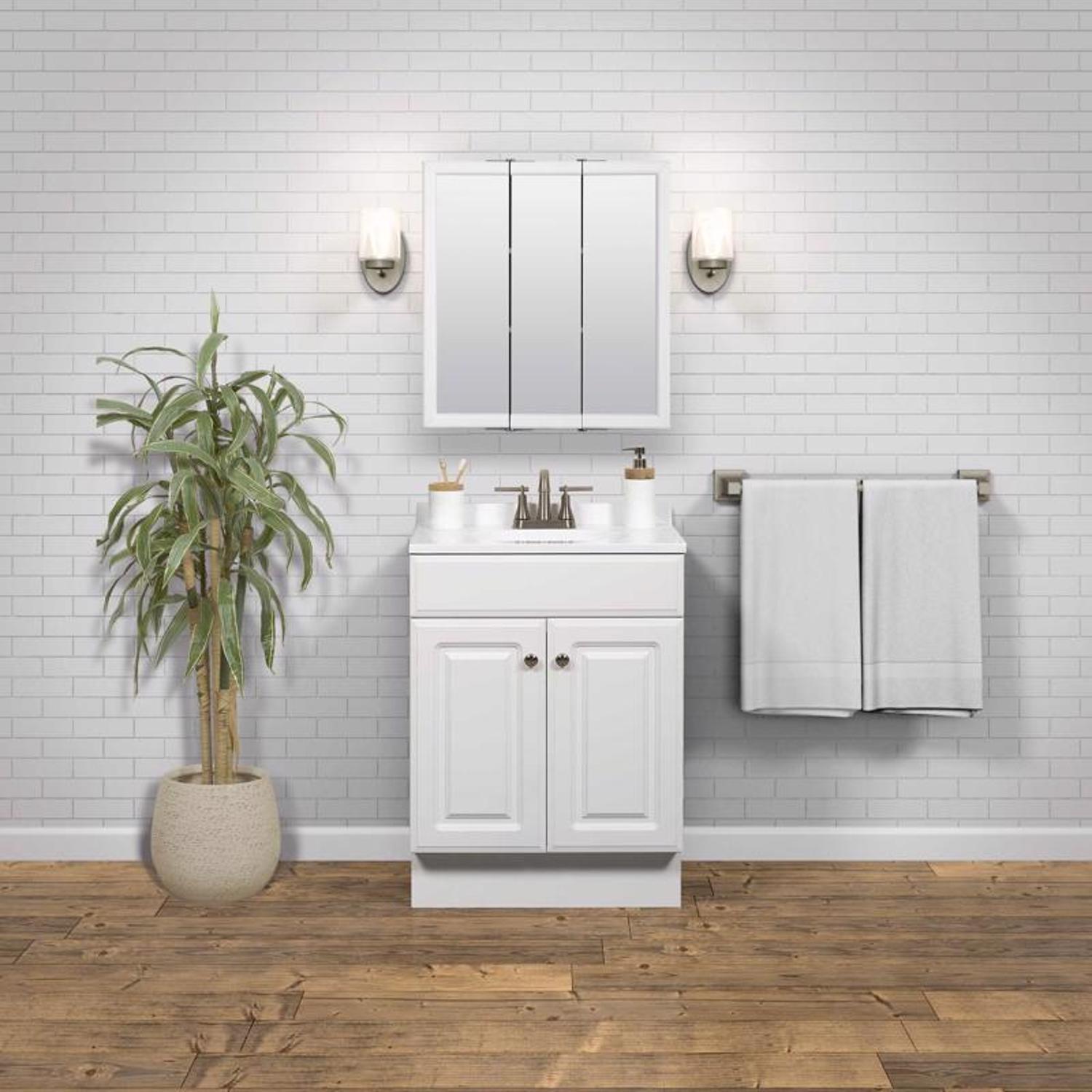 Zenna Home Single White Bathroom Vanity 24 in. W X 18 in. D X 35 in. H
