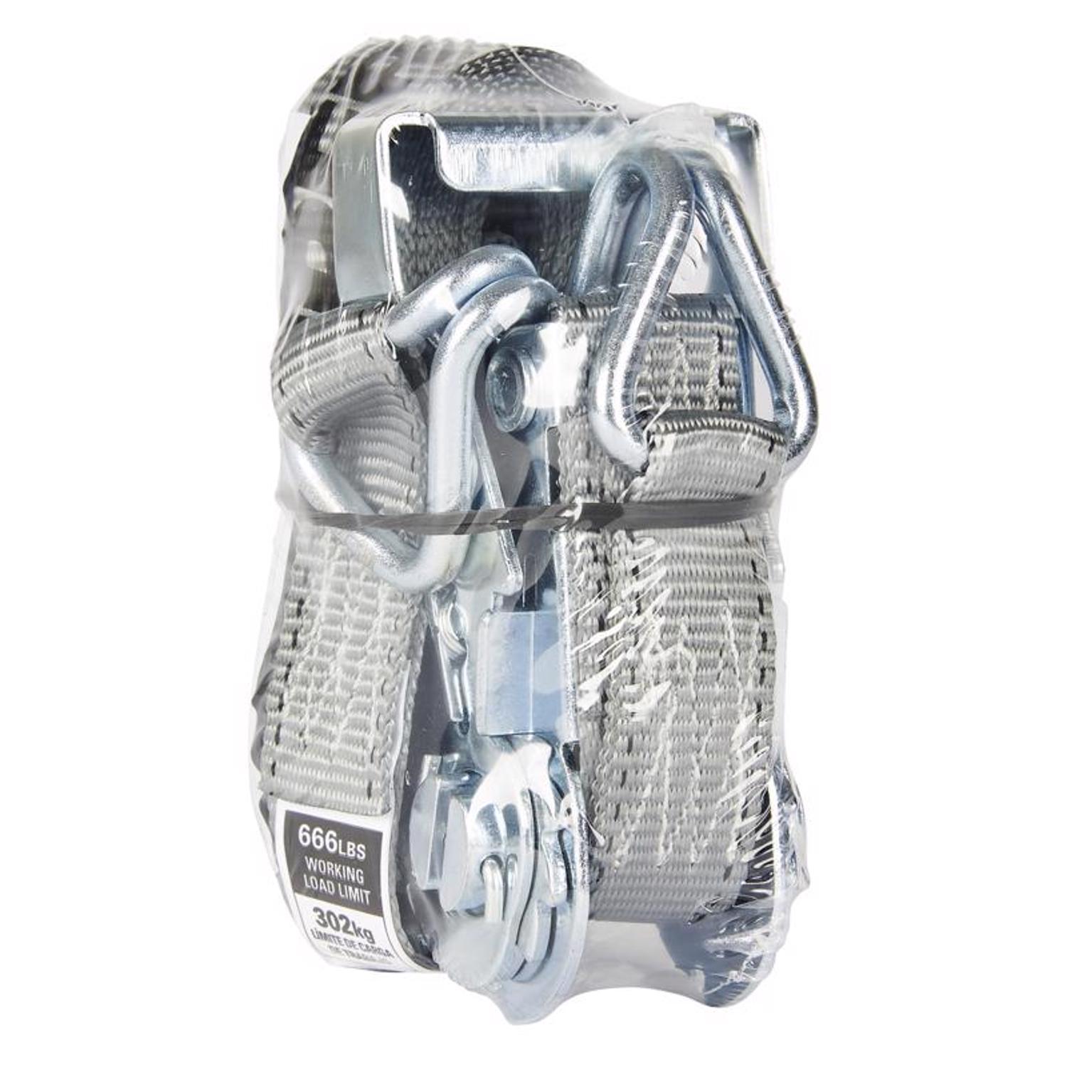Keeper 1 in. W X 15 ft. L Gray Tie Down w/Ratchet 666 lb 1 pk