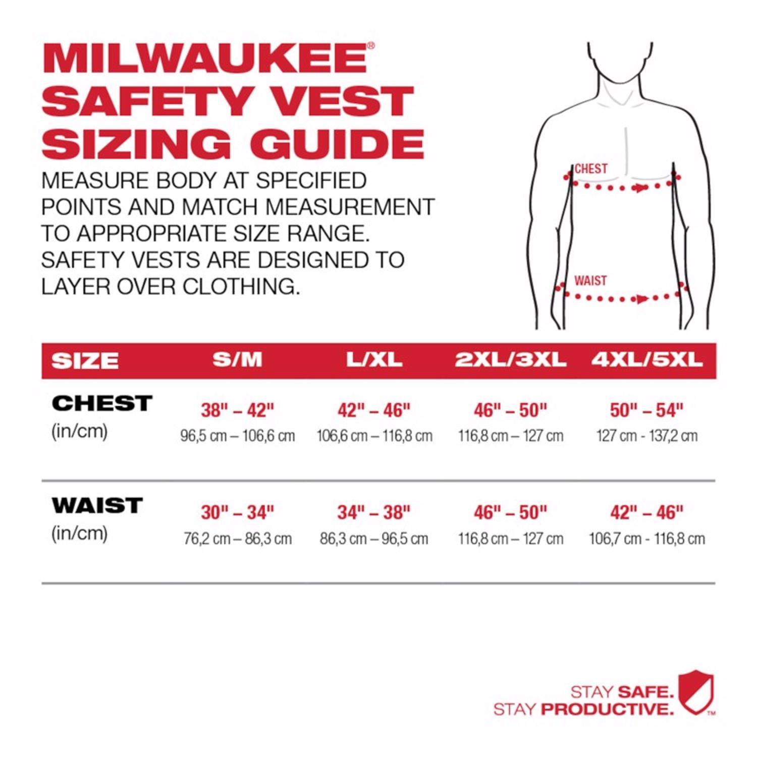Milwaukee Class 2 with 15 Pockets Performance Safety Vest High Visibility Yellow L/XL
