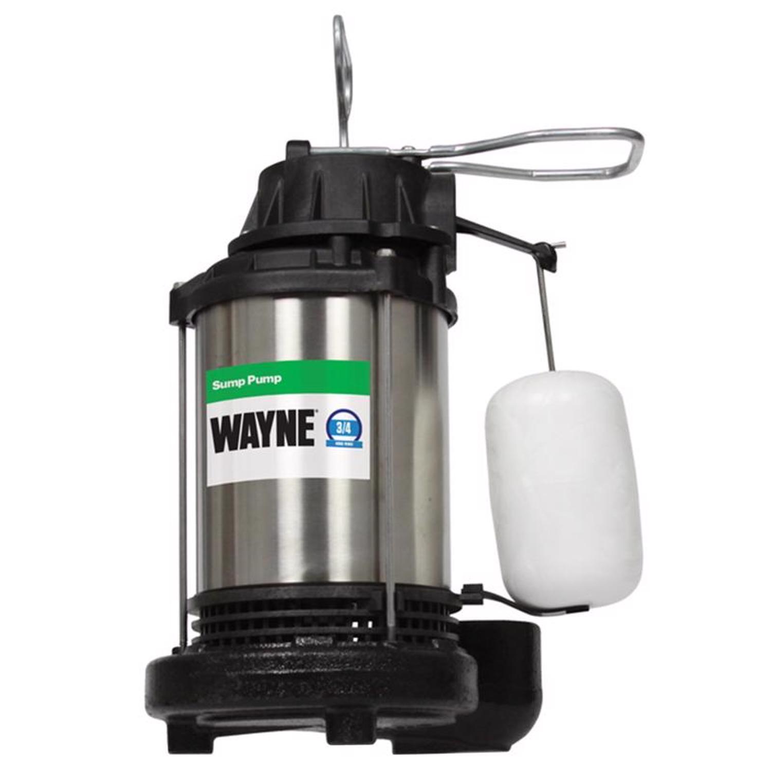 Wayne 3/4 HP 5490 gph Stainless Steel Vertical Float Switch AC Sump Pump 8 ft&sup3;