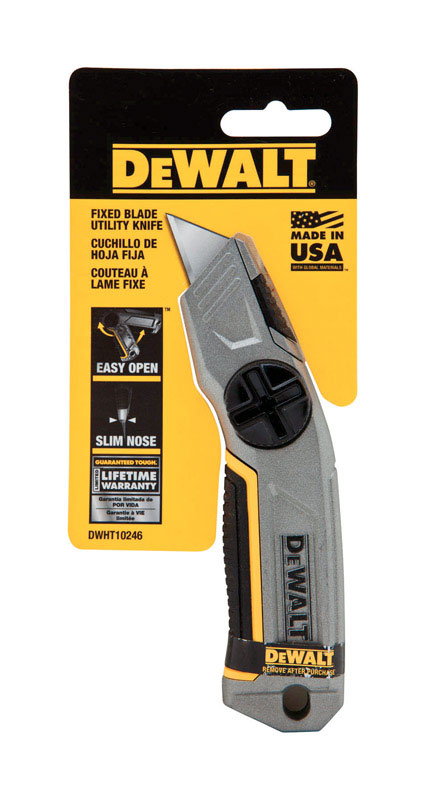 DeWalt 8 in. Fixed Blade Utility Knife Black/Gray 1 pk
