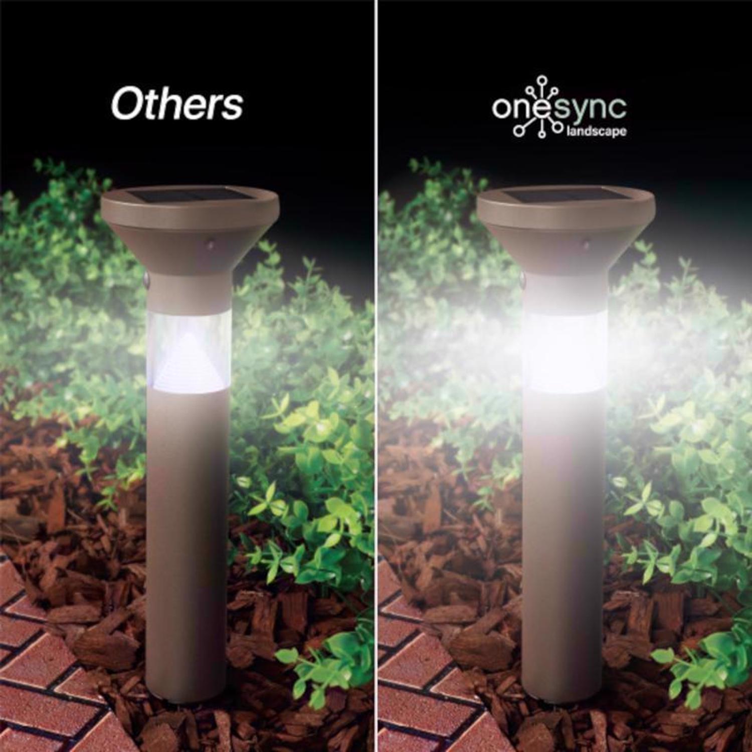 Feit OneSync Oil Rubbed Bronze Solar Powered 0.4 W LED Bollard Light 1 pk