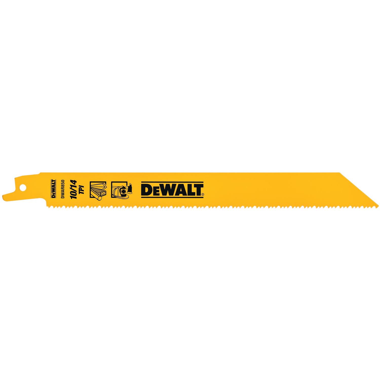 DEWALT 6 in. Bi-Metal Reciprocating Saw Blade 10/14 TPI 5 pk