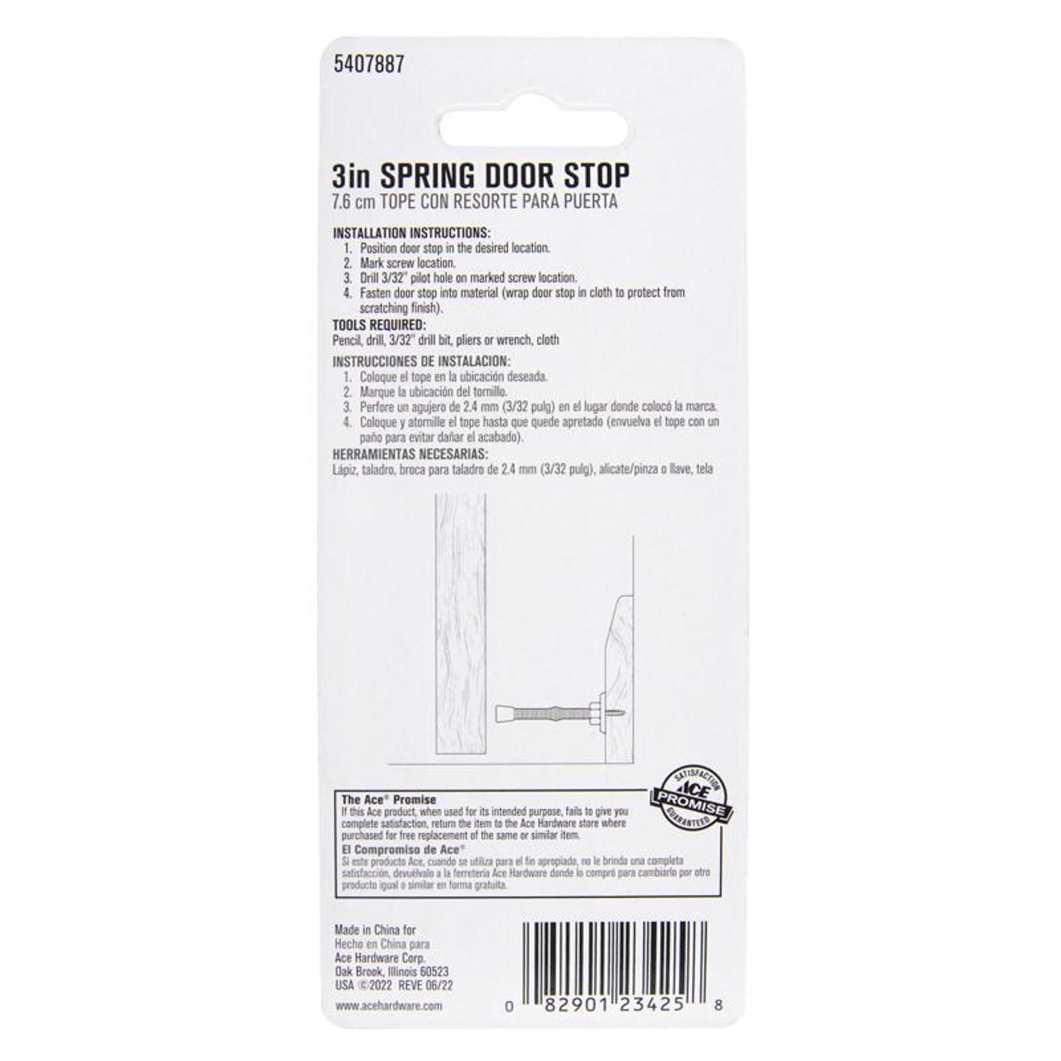 Ace 3 in. W Metal Oil Rubbed Bronze Spring Door Stop Mounts to door and wall 0 in.