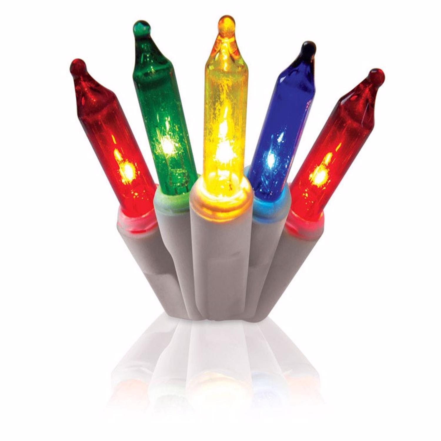 Celebrations Red Incandescent Mini Multicolored 300 ct Icicle Christmas Lights 17 ft.