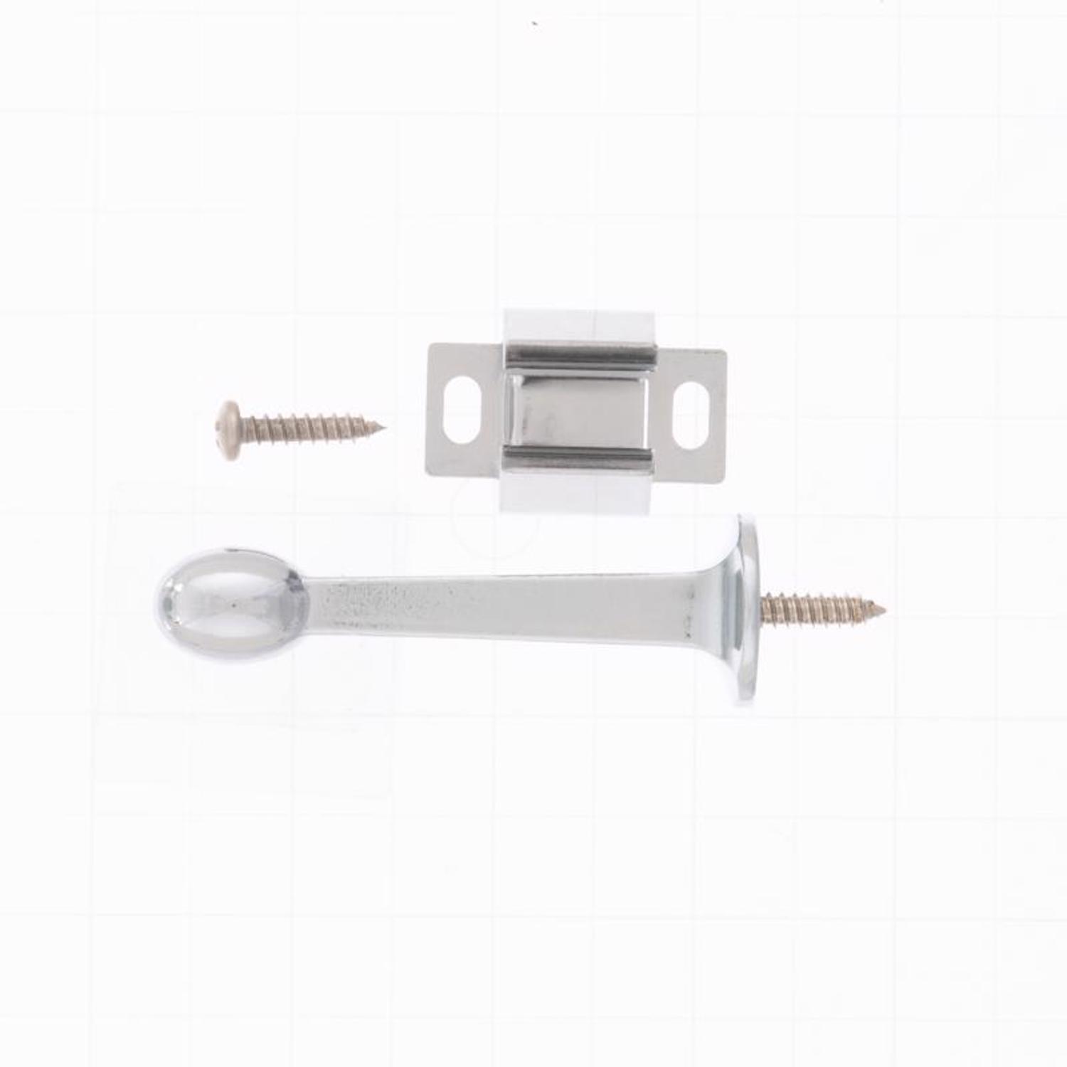 Ace 3 in. W Metal Chrome Silver Rigid Door Stop w/Holder Mounts to door and wall 5.32 in.