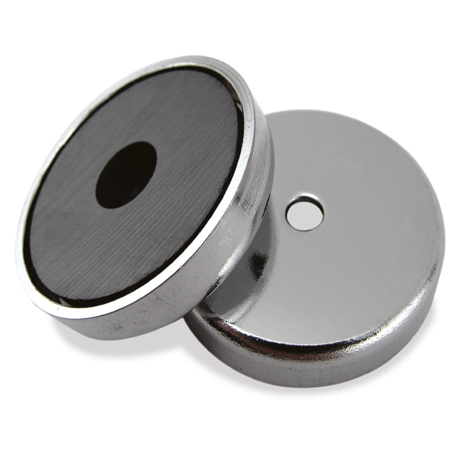 Magnet Source.283 in. L X 1.42 in. W Silver Round Base Magnet 16 lb. pull 1 pc