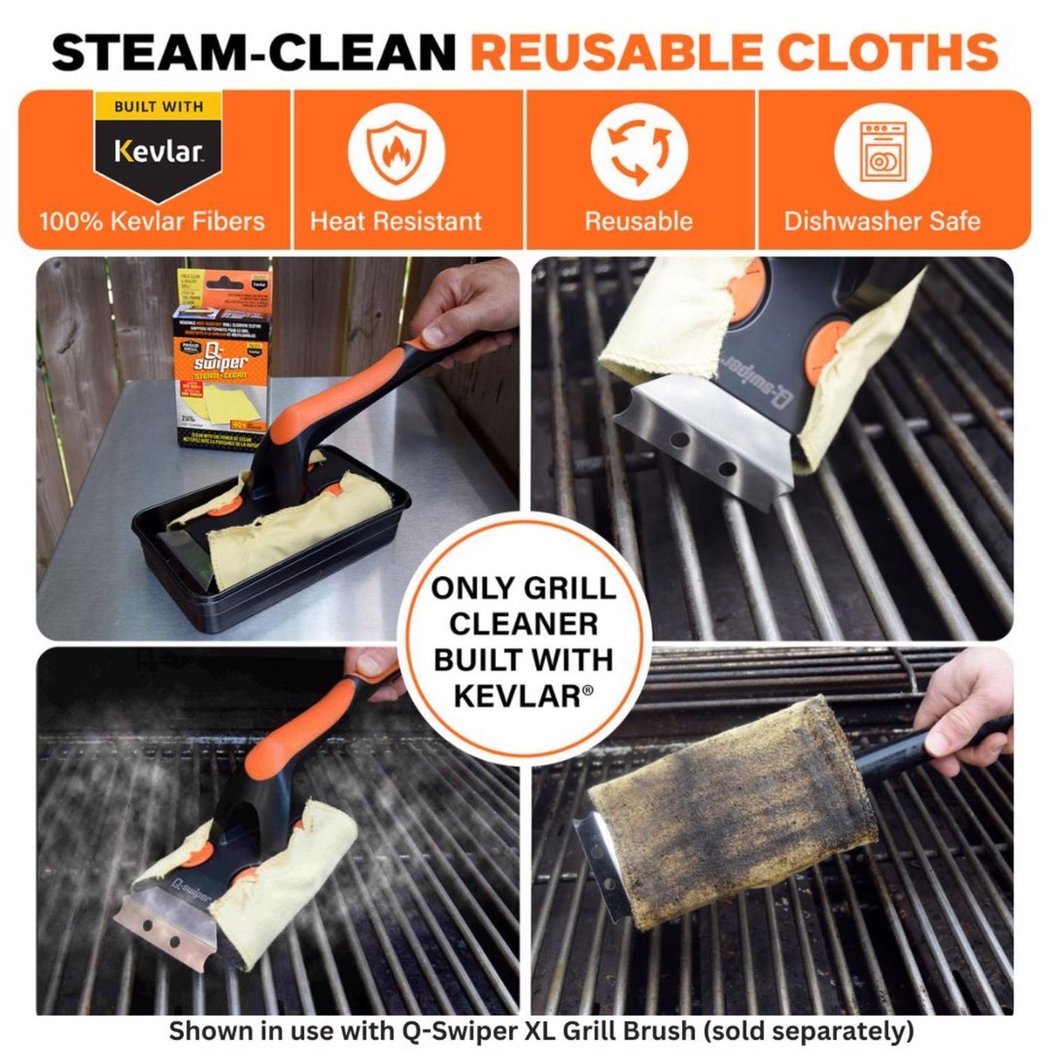 Proud Grill Q-Swiper Steam Clean Cloth 8 in. L X 6 in. W 2 pk