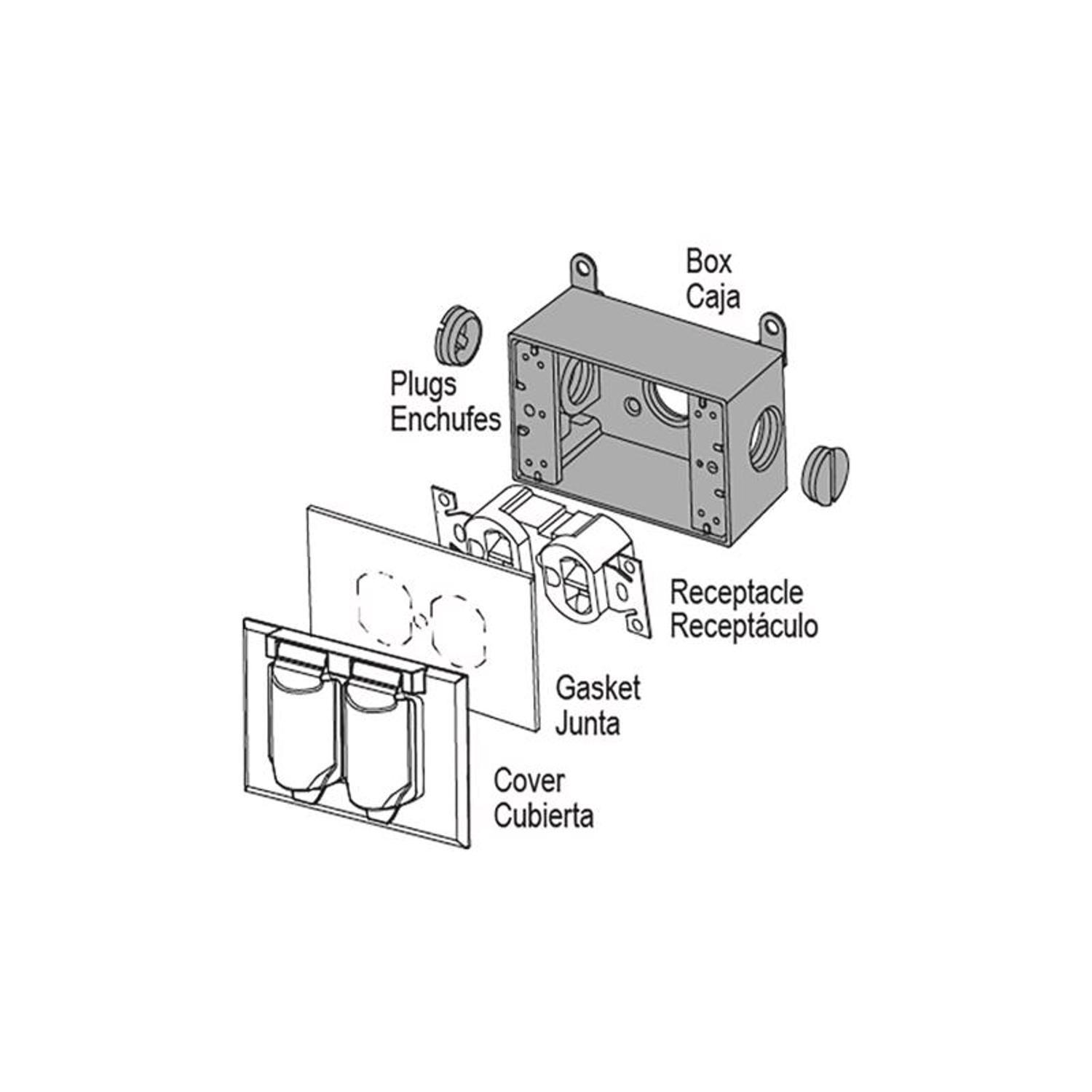 Sigma Engineered Solutions New Work 18.3 cu in Rectangle Die-Cast Metal 1 gang Weatherproof Box Bron