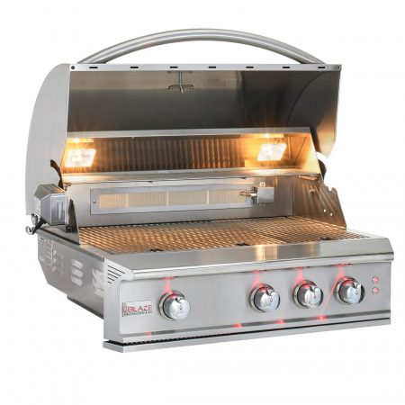 Blaze Professional LUX 34-Inch 3 Burner Built-In Gas Grill With Rear Infrared Burner Propane