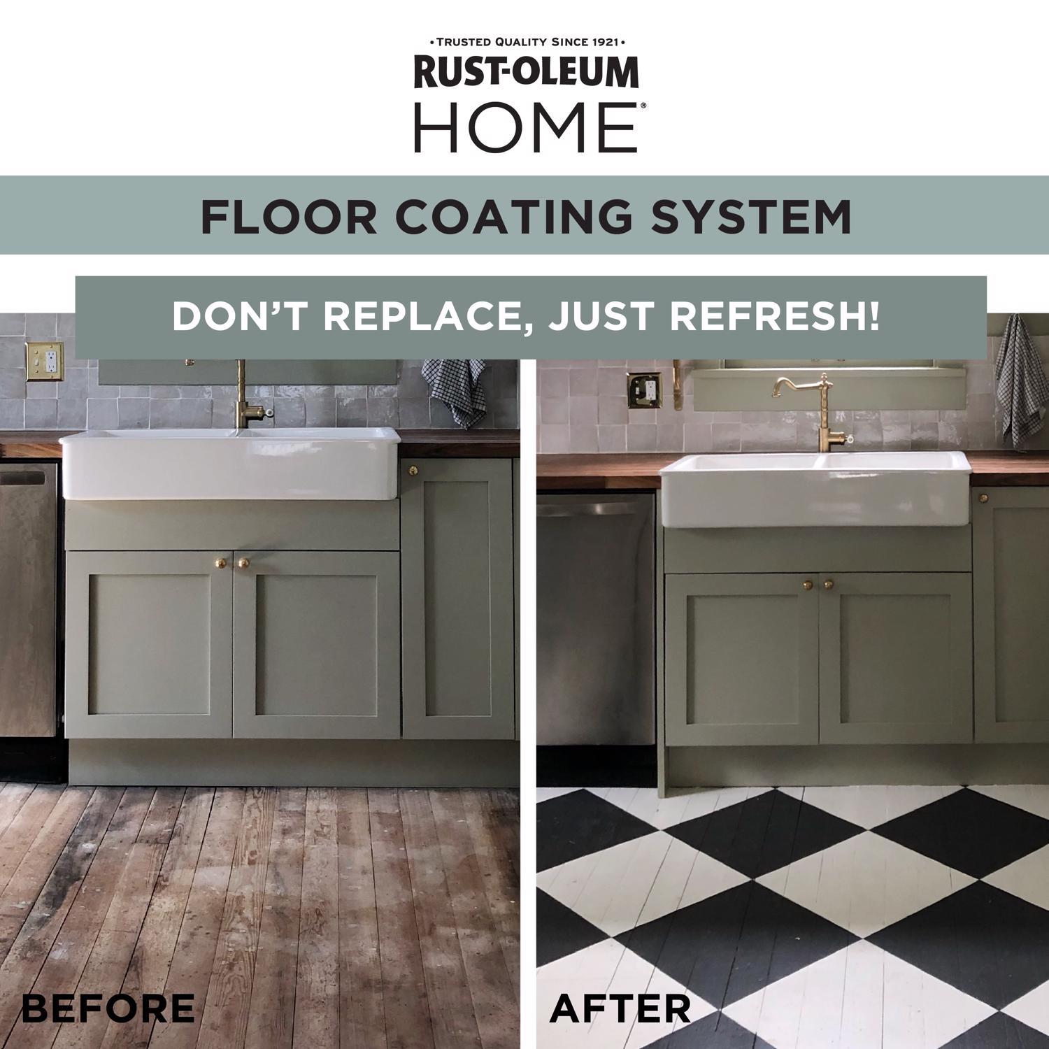 Rust-Oleum Home Semi-Gloss Clear Water-Based Floor Coating Step2 1 qt