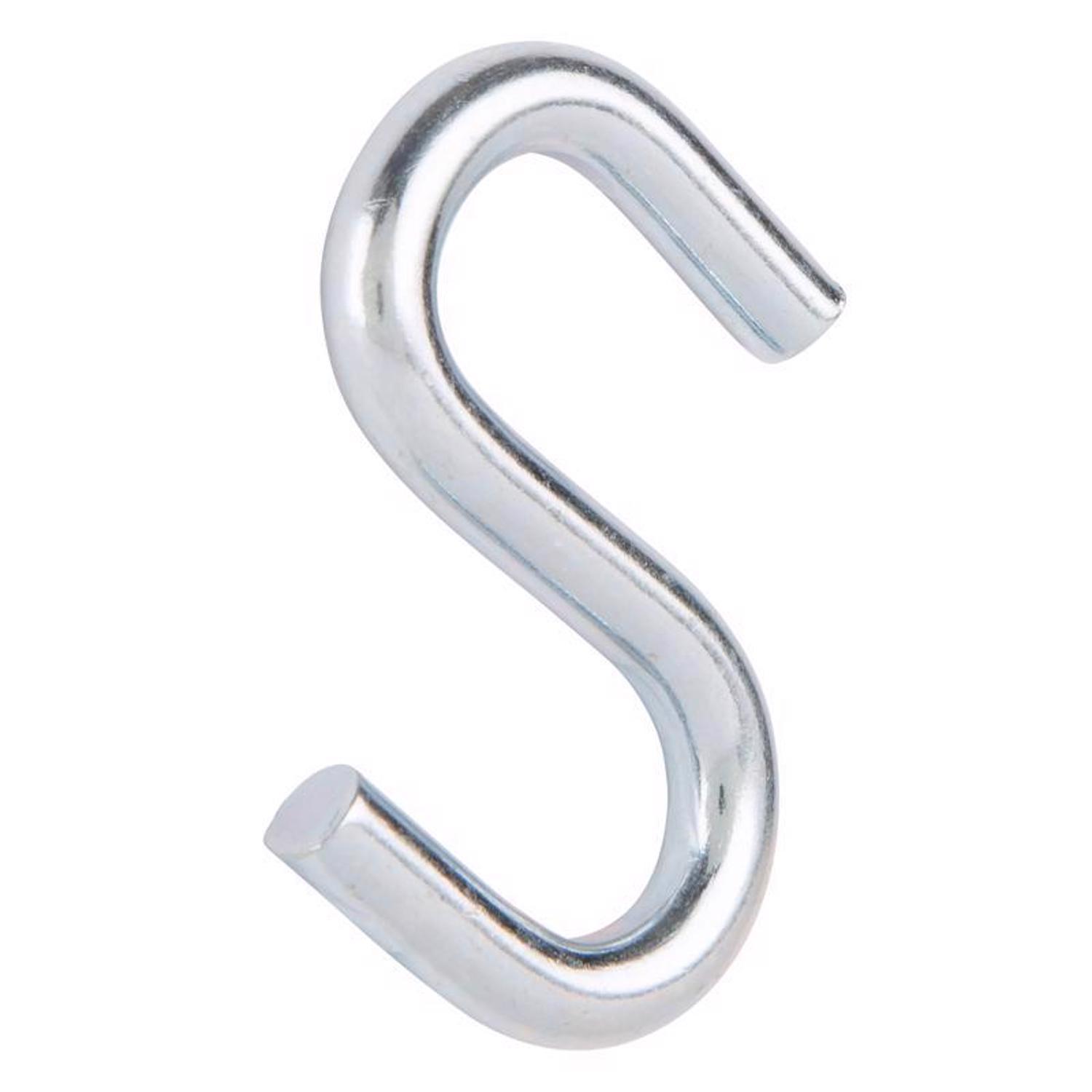 Ace Small Zinc-Plated Silver Steel 2 in. L S-Hook 150 lb 2 pk
