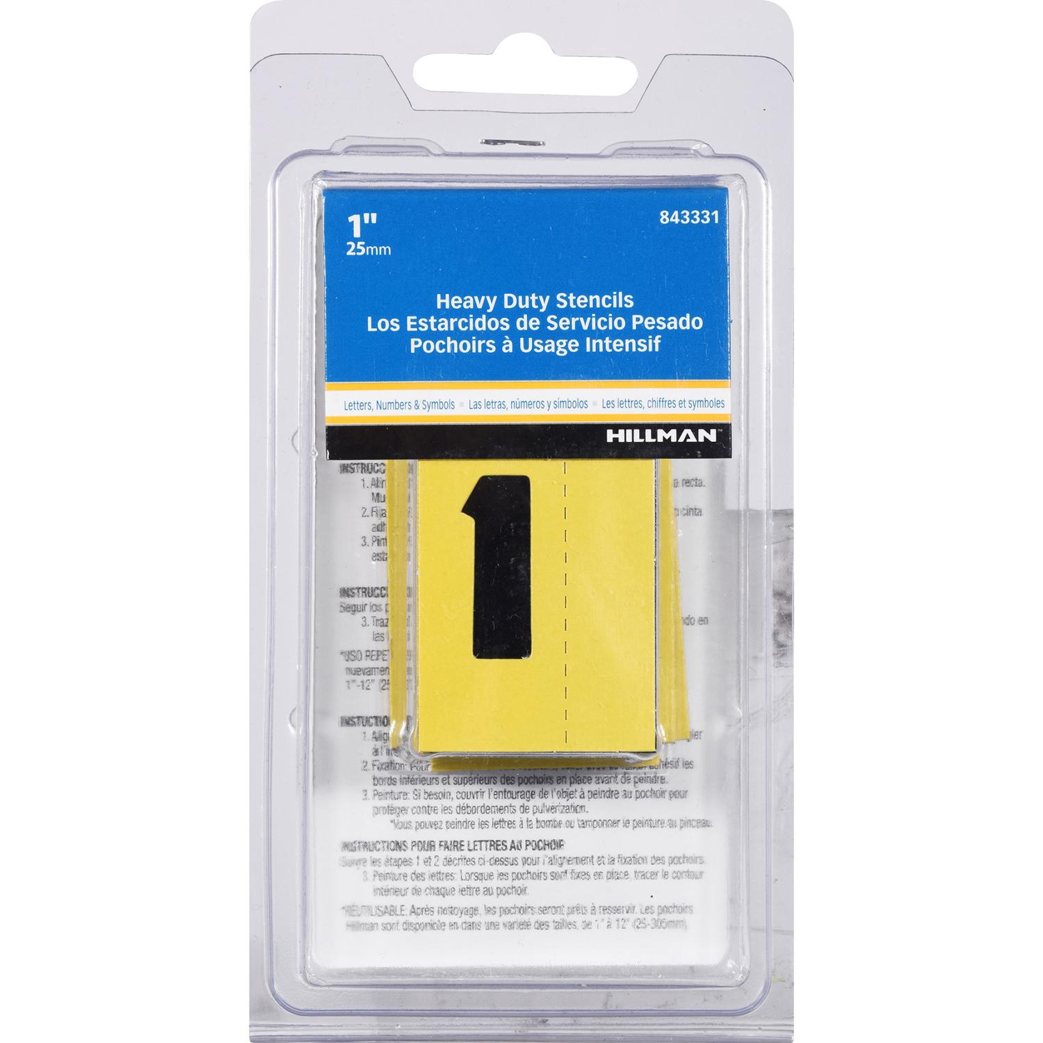 HILLMAN 1 in. Card Stock Block Letter & Number Stencil Pack 1 in. Stencil Set 47 pk