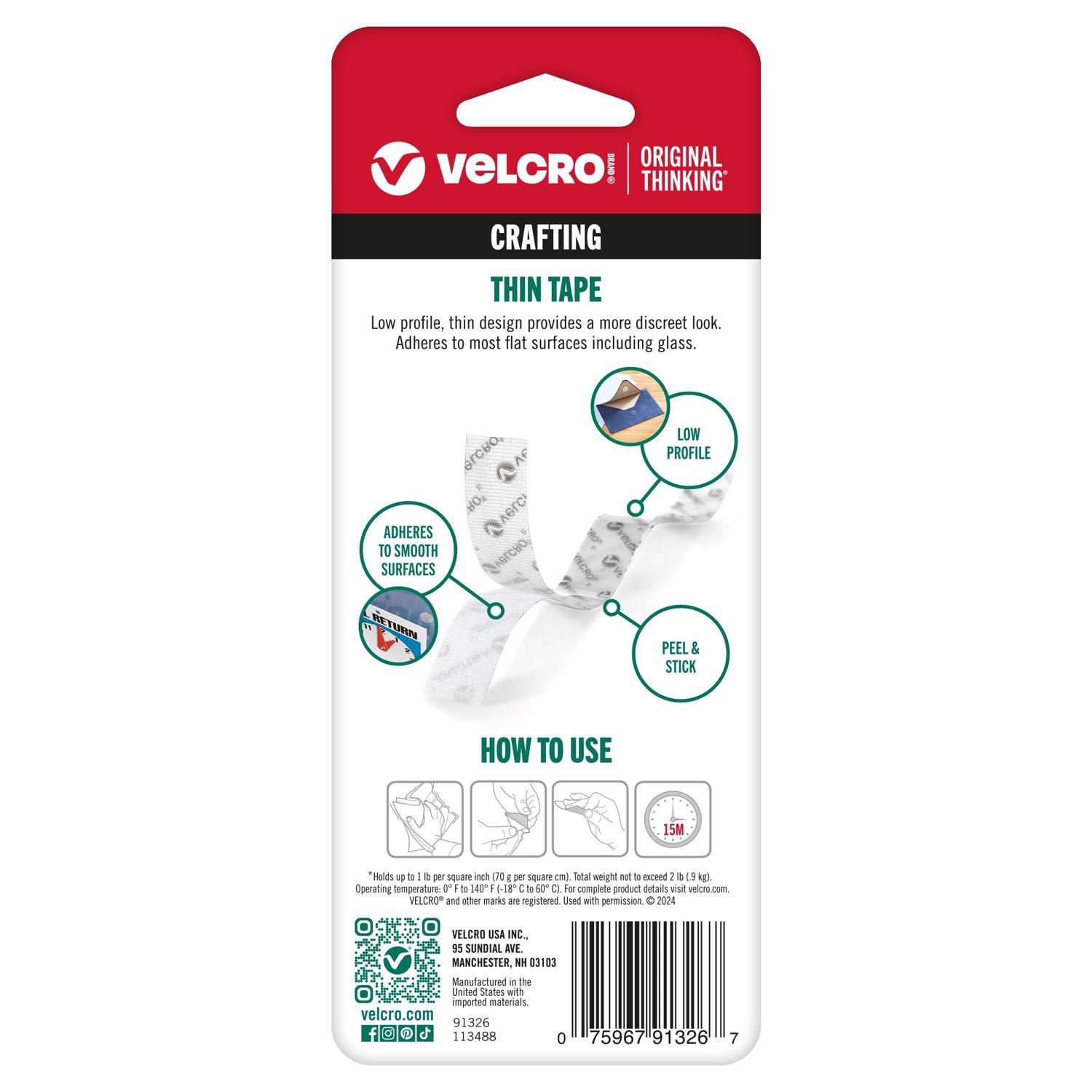 VELCRO Brand Thin Clear Medium Nylon Hook and Loop Fastener 18 in. L 1 pk