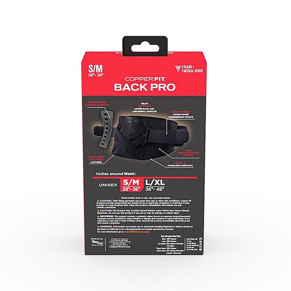Copper Fit Back Pro X Straps Compression Back Support Belt