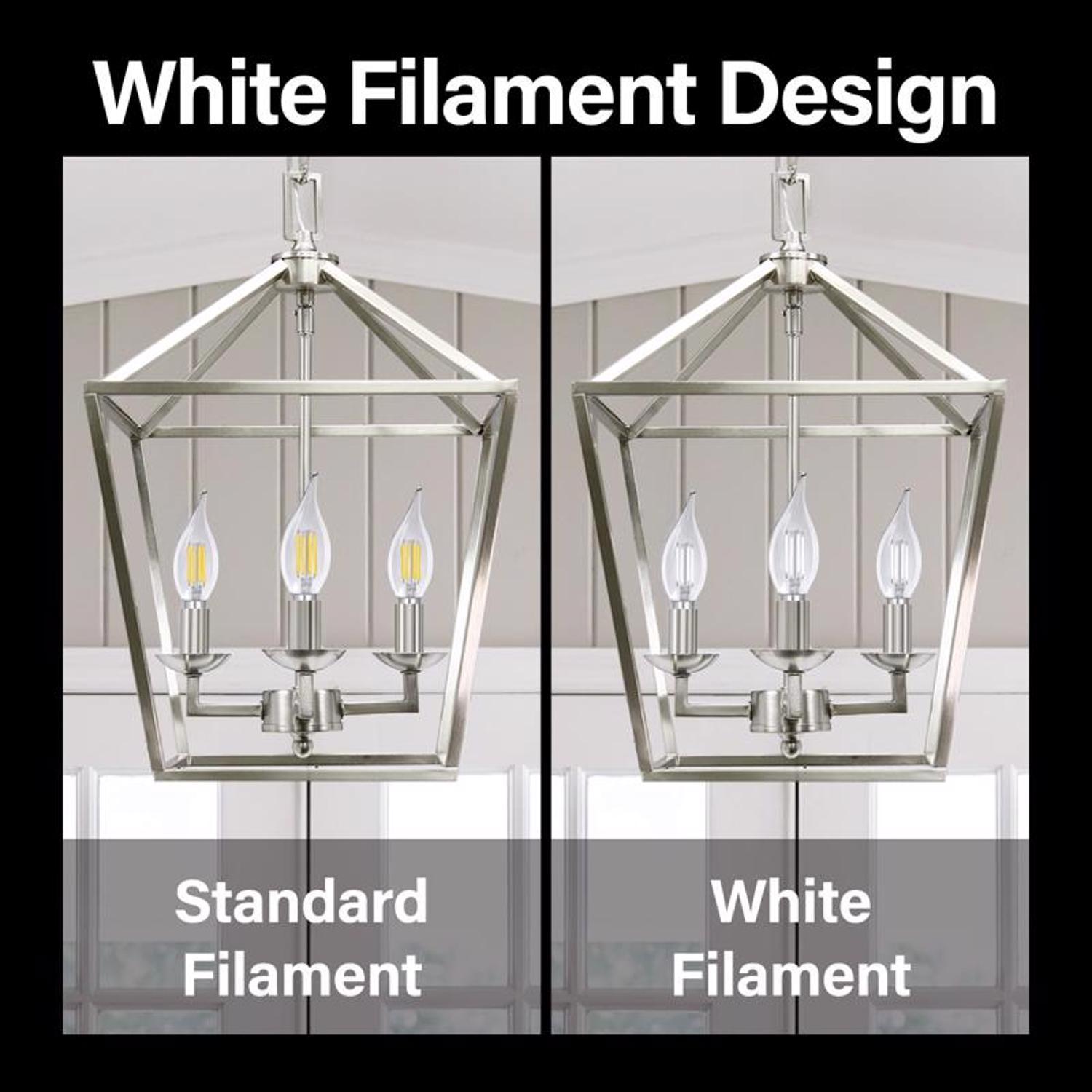 Feit White B10 E12 (Candelabra) Filament LED Bulb Soft White 100 Watt Equivalence 2 pk