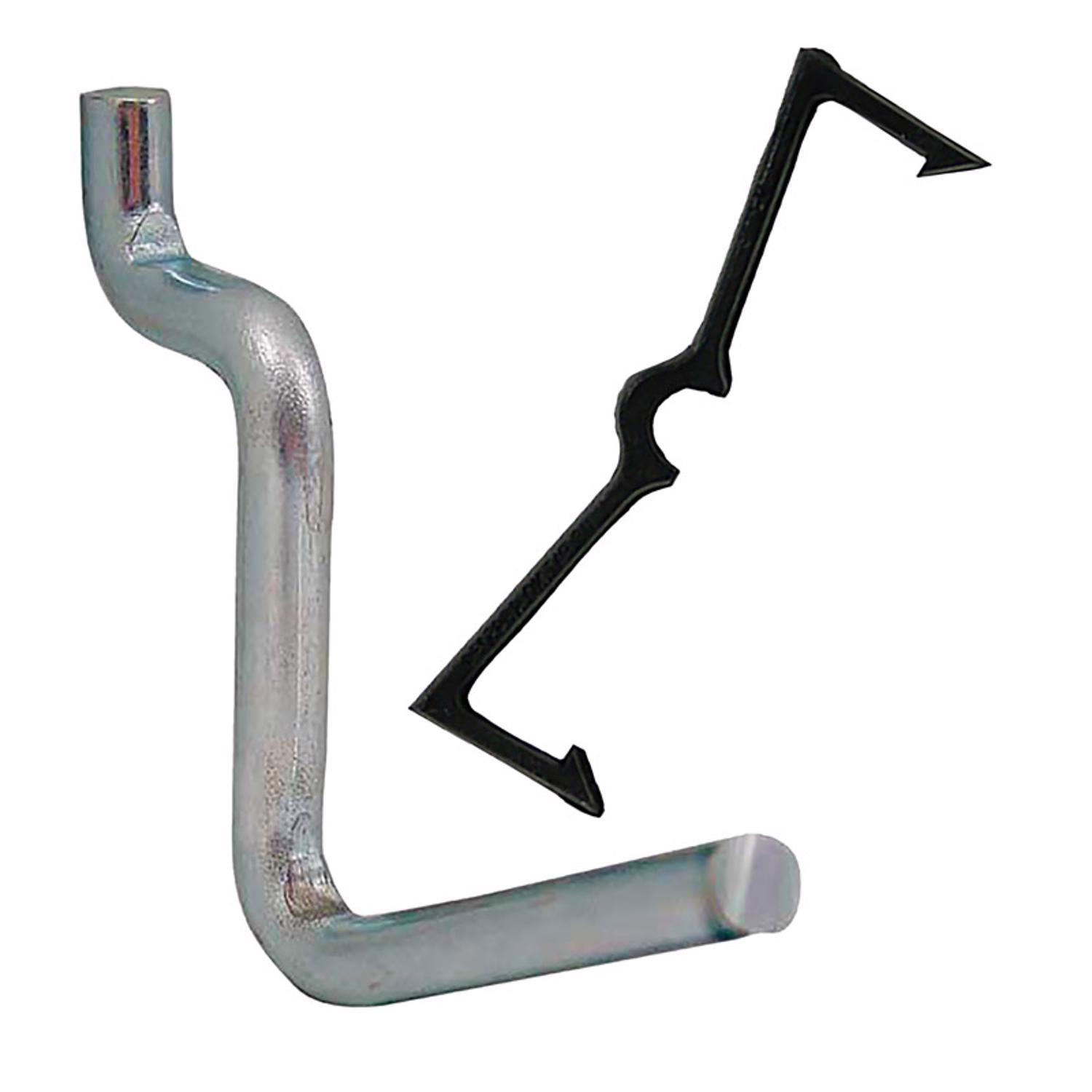 Crawford Zinc Plated Black/Silver Steel 0.05 in. Peg Hooks 1 pk
