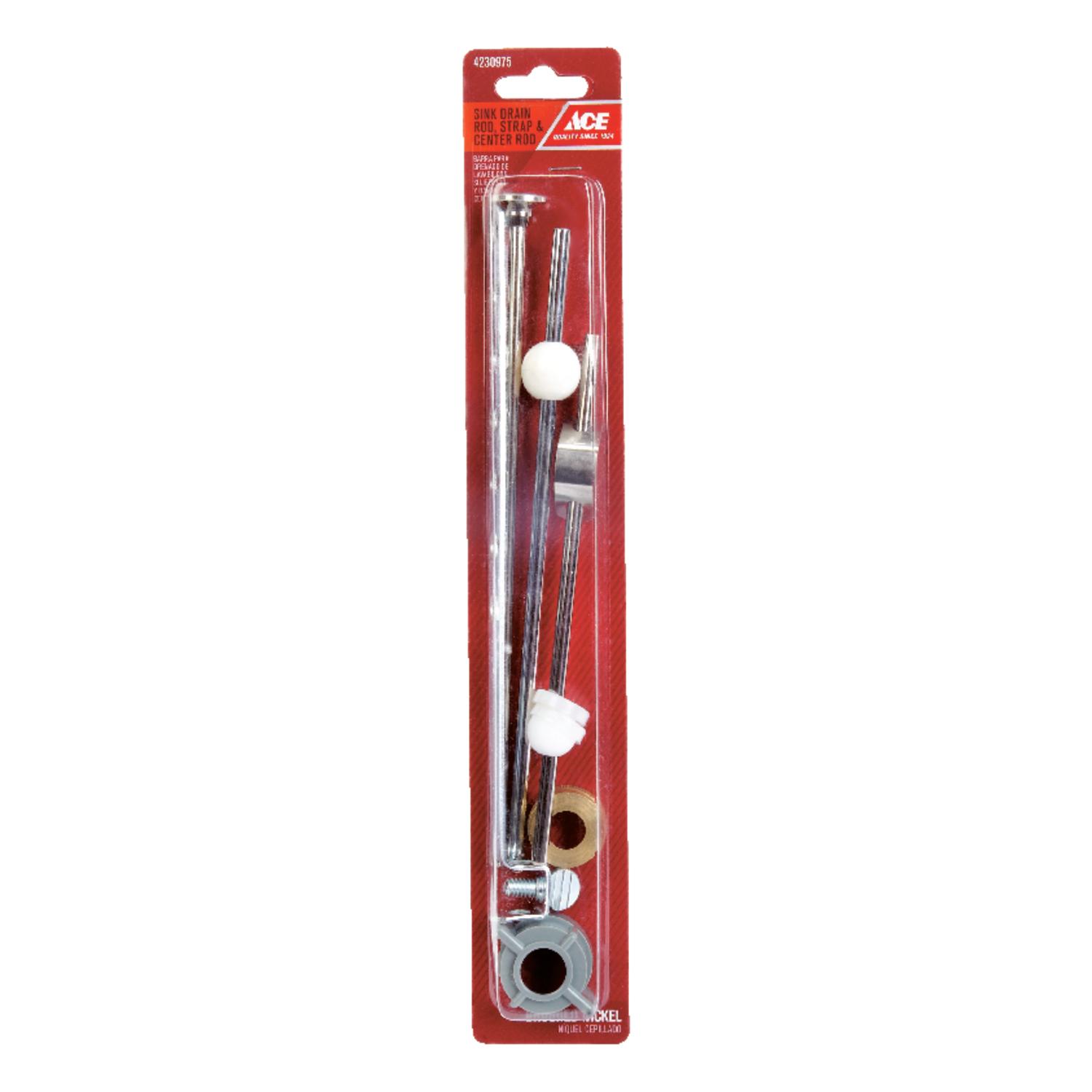 Ace Chrome Nickel Sink Drain Rod and Strap