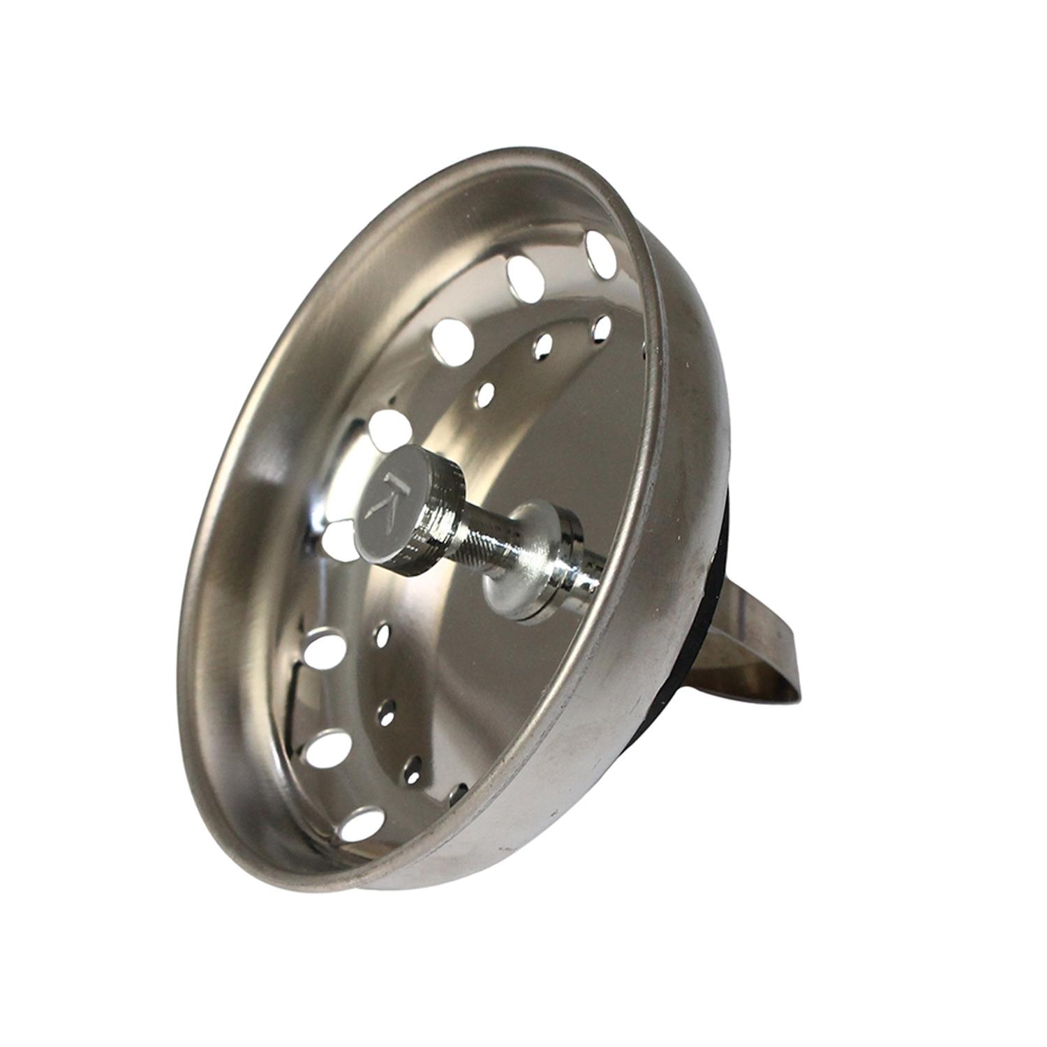 Ace 3-1/8 in. D Chrome Silver Stainless Steel Sink Strainer