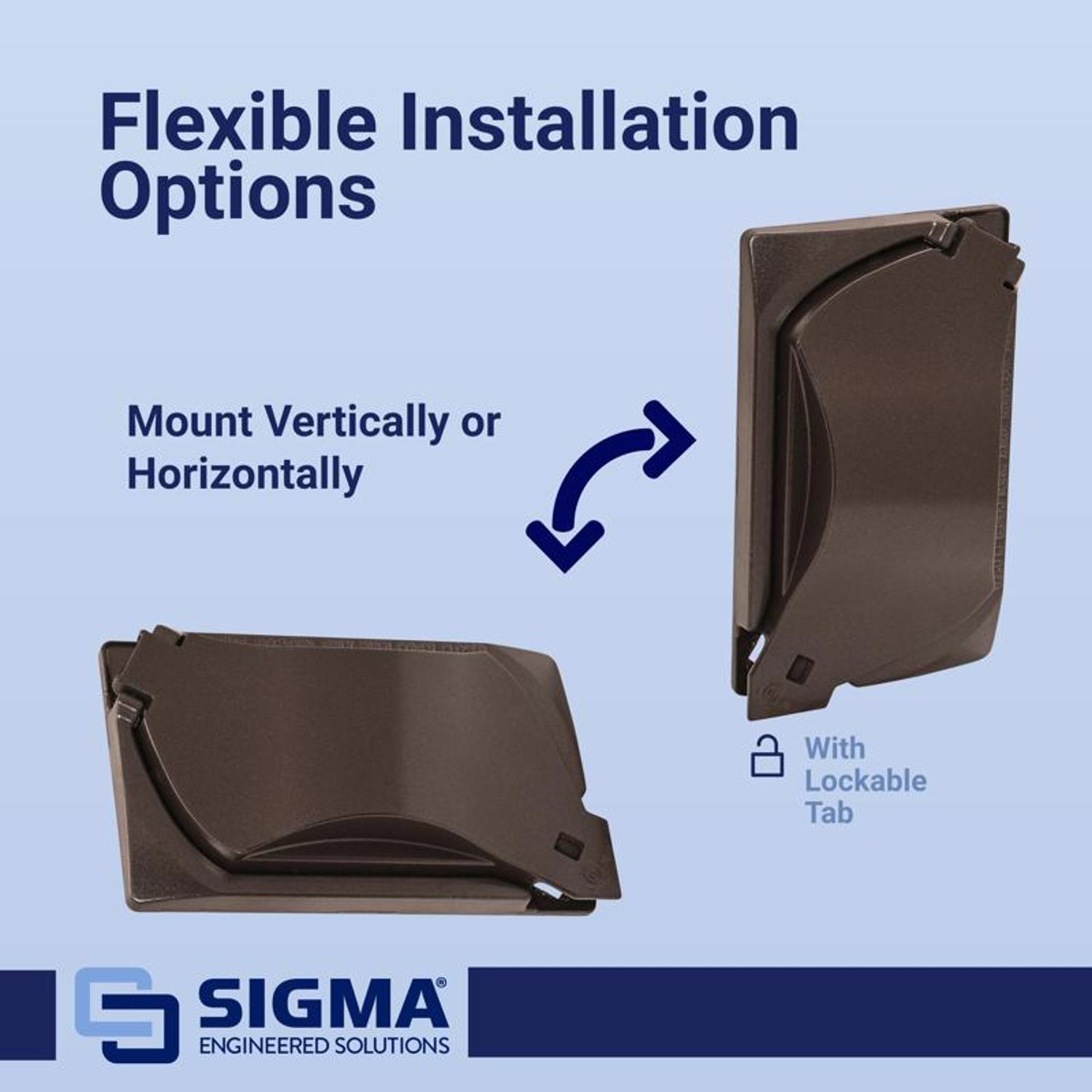 Sigma Engineered Solutions Rectangle Die-Cast Metal 1 gang 4.57 in. H X 2.81 in. W Universal Cover
